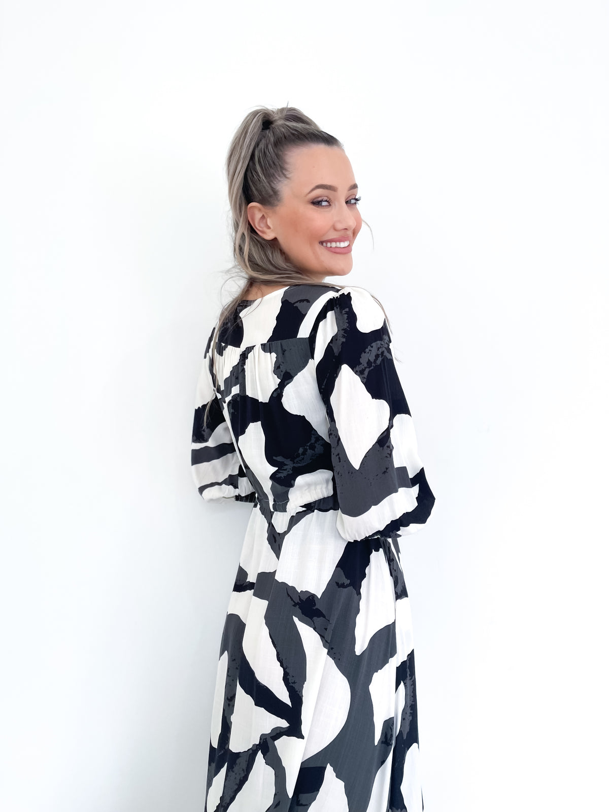 JUNE MONOCHROME  MAXI DRESS