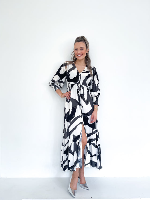 JUNE MONOCHROME  MAXI DRESS