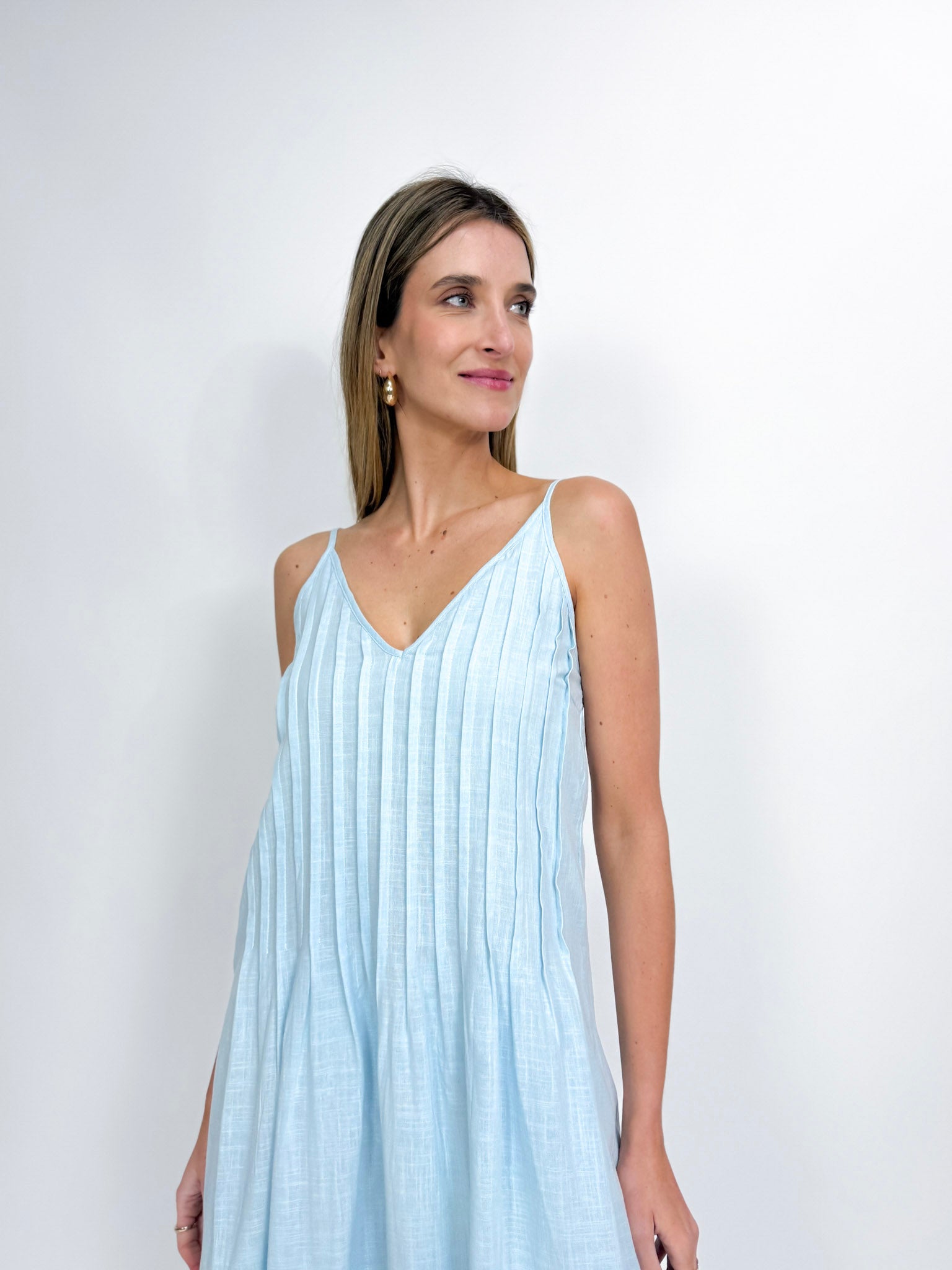 GABRIELLE PINTUCK MAXI DRESS