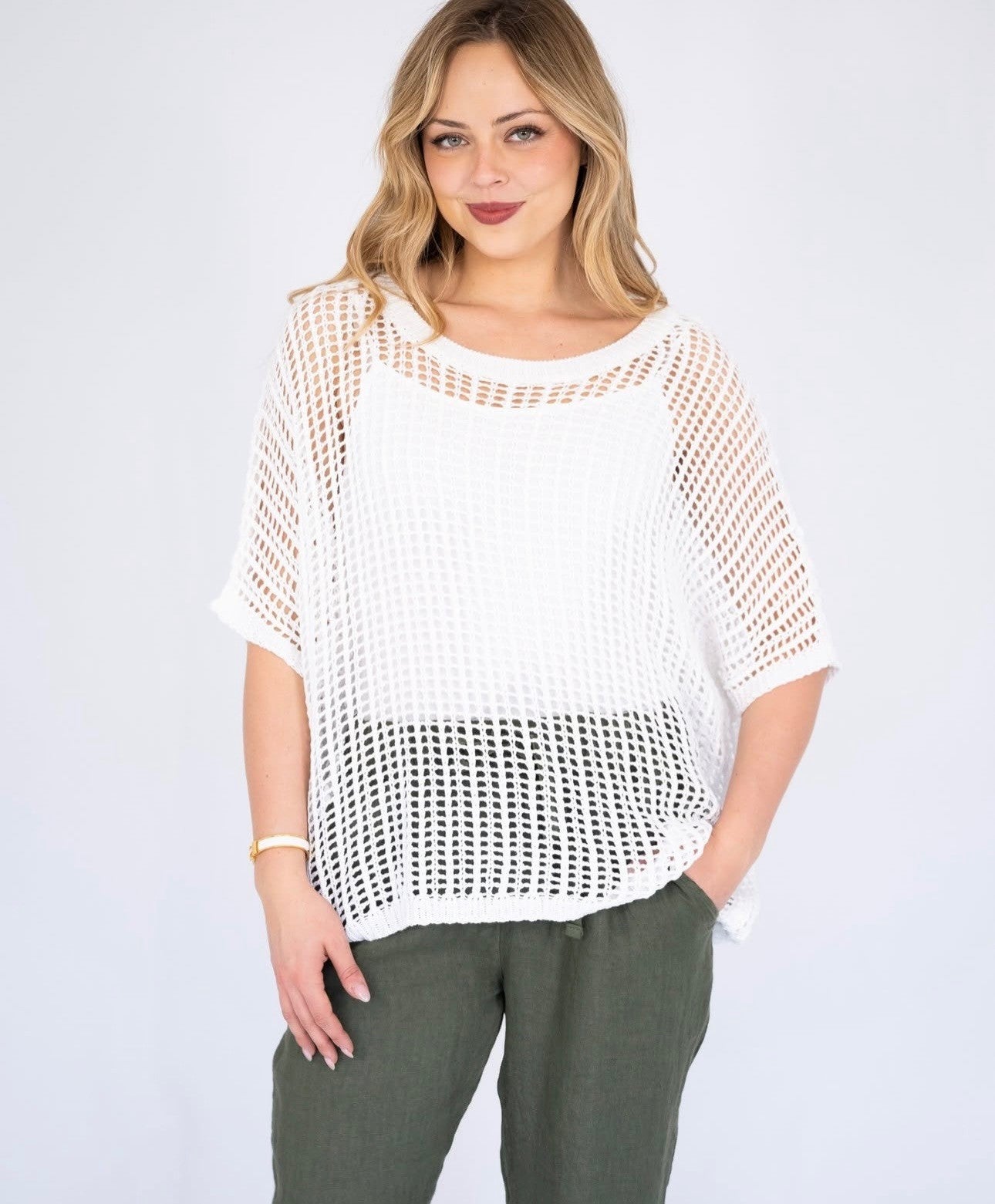 OPEN WEAVE KNIT SWEATER