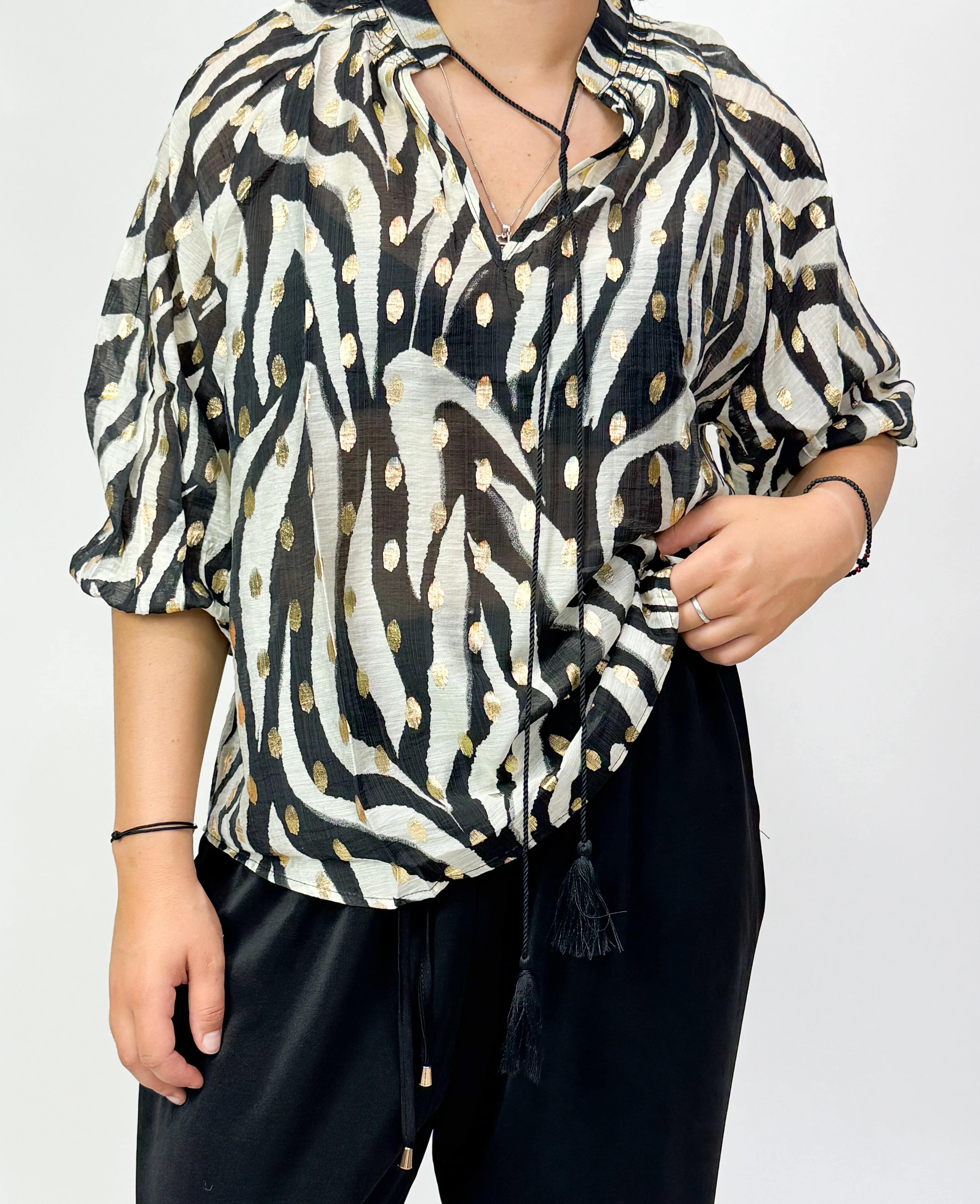 RELAXED FOIL BLOUSE