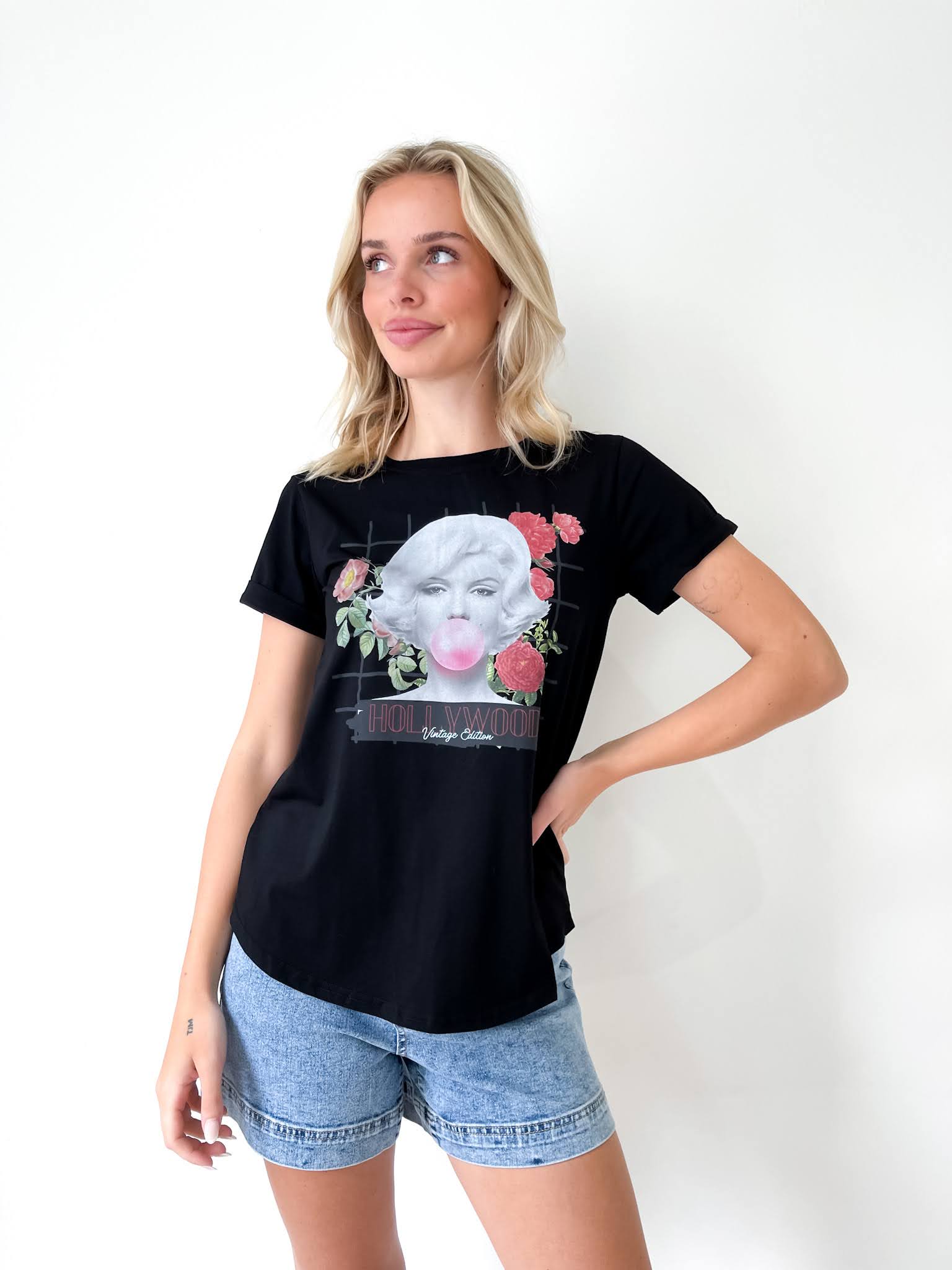 MARILYN BUBBLEGUM VINTAGE ROSE TEE
