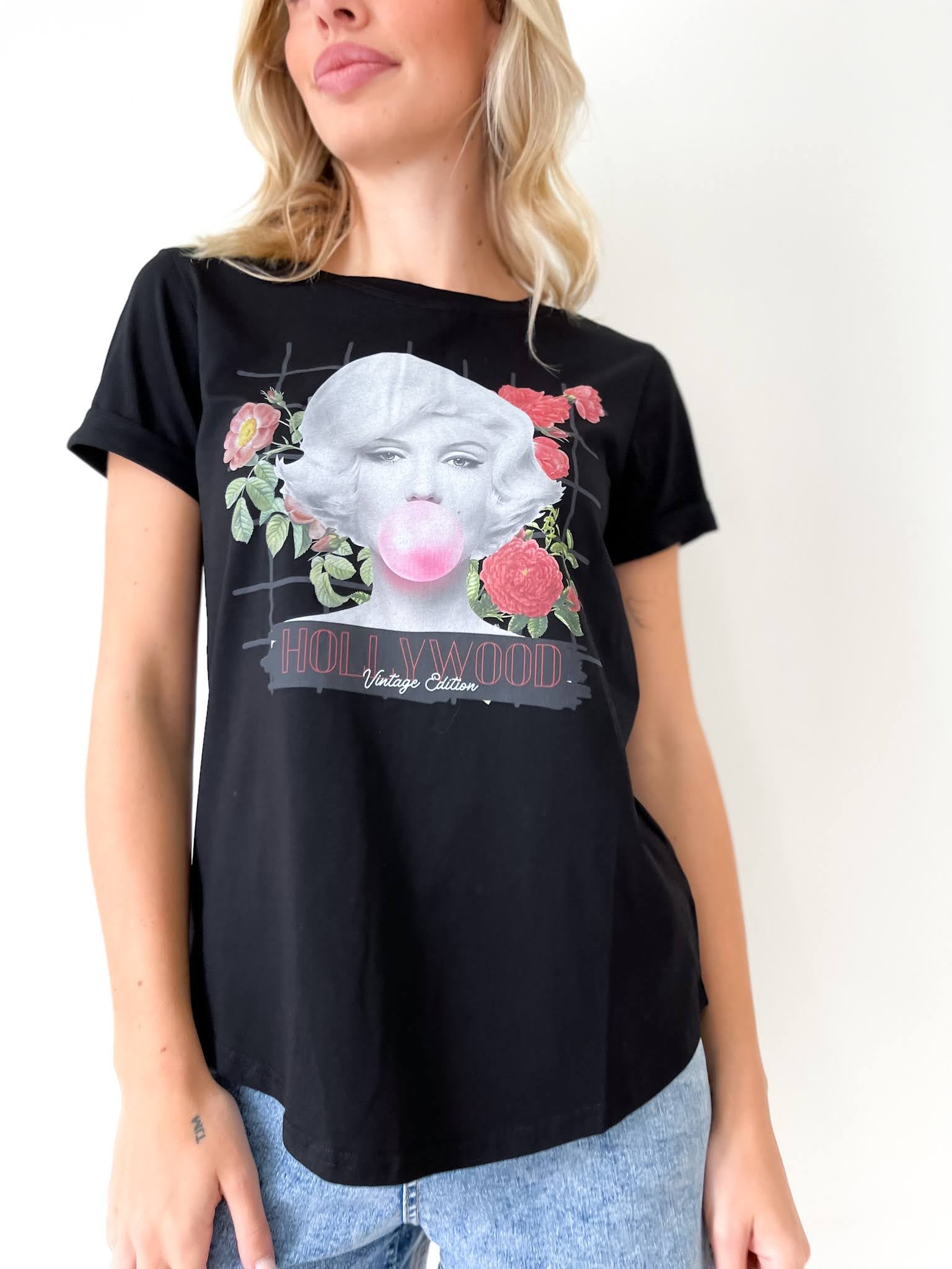 MARILYN BUBBLEGUM VINTAGE ROSE TEE