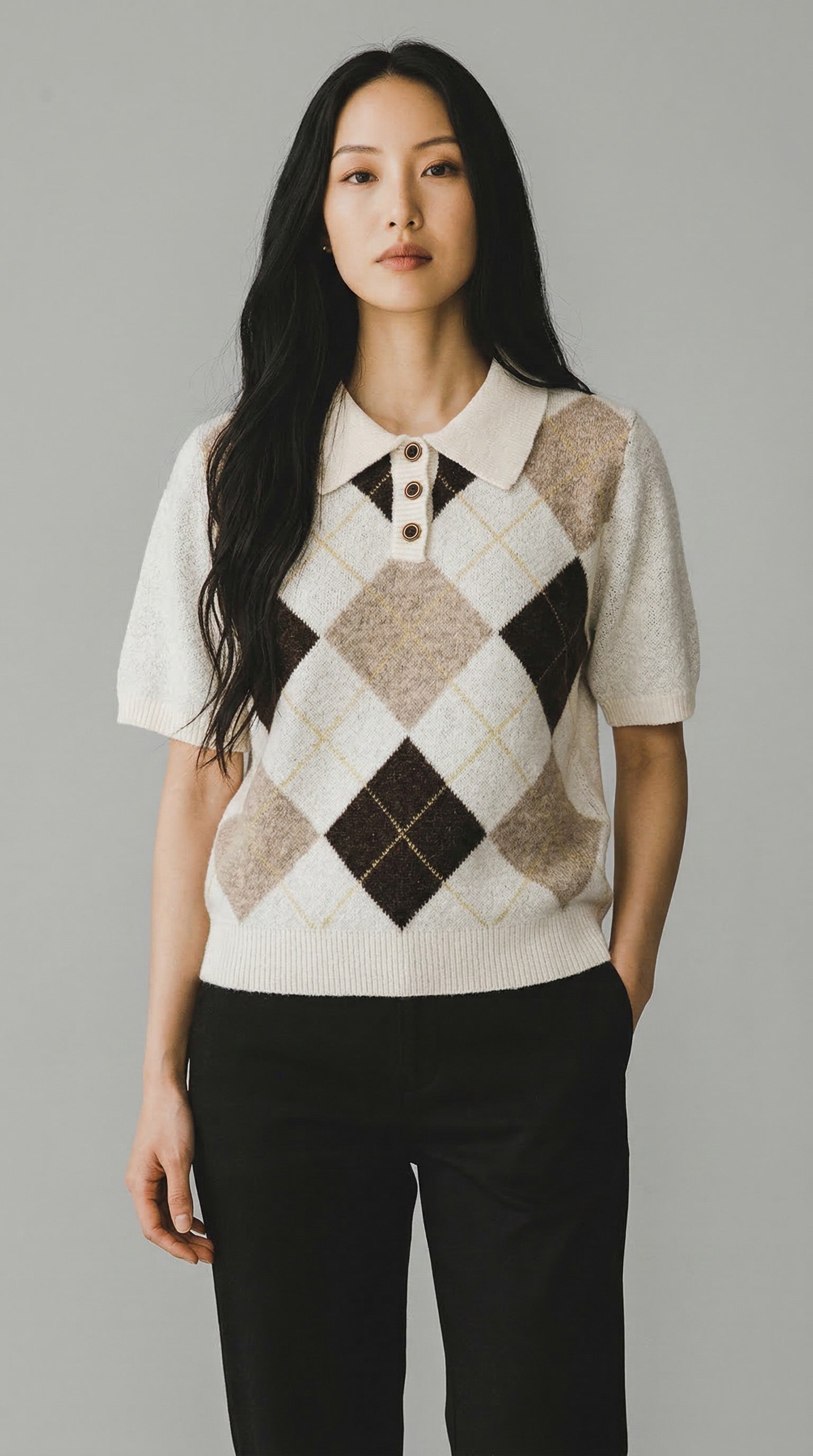 ARGYLE KNIT POLO