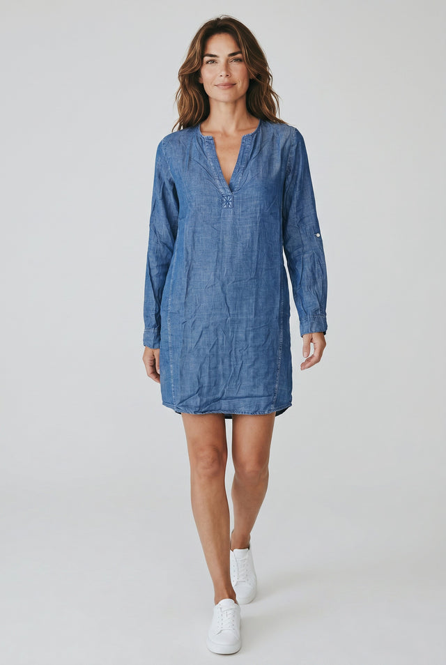 SOFT DENIM SHIRT DRESS