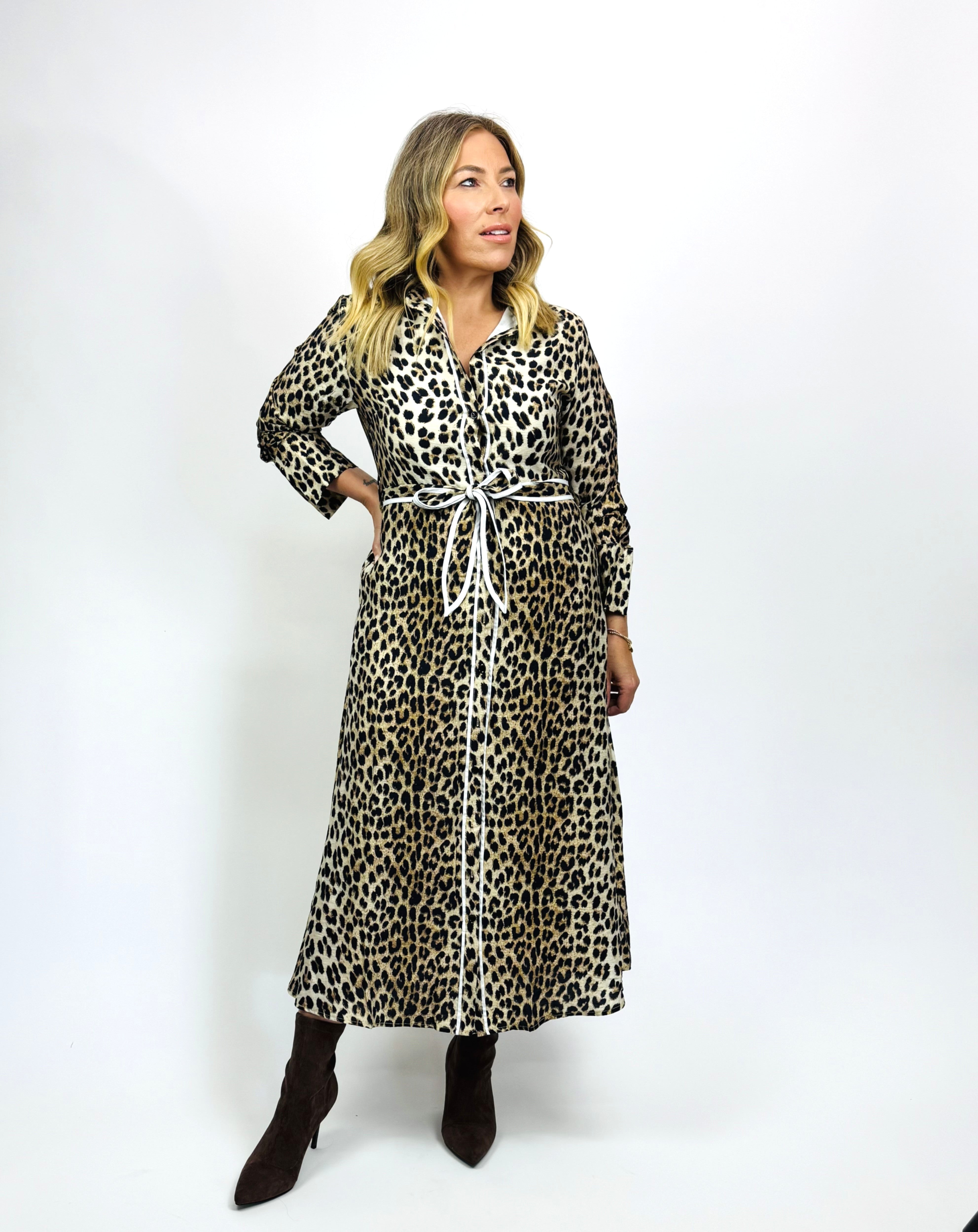 MILLIE TRIM LEO DRESS