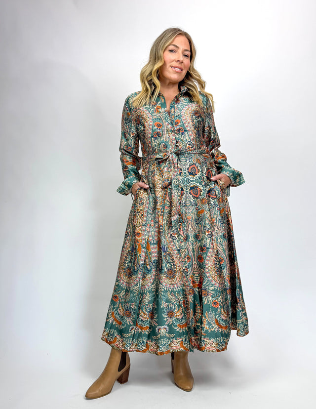 PAISLEY SATIN DRESS- AW25