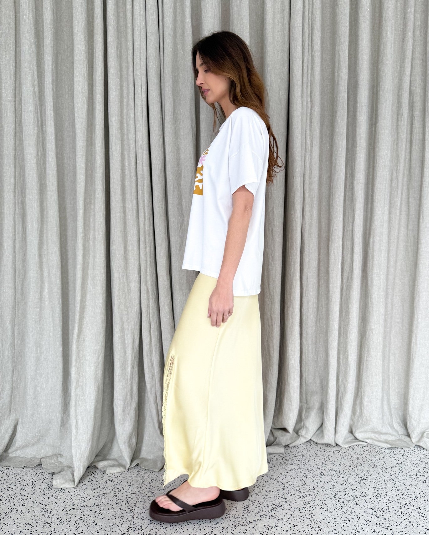 SATIN & LACE BIAS SKIRT