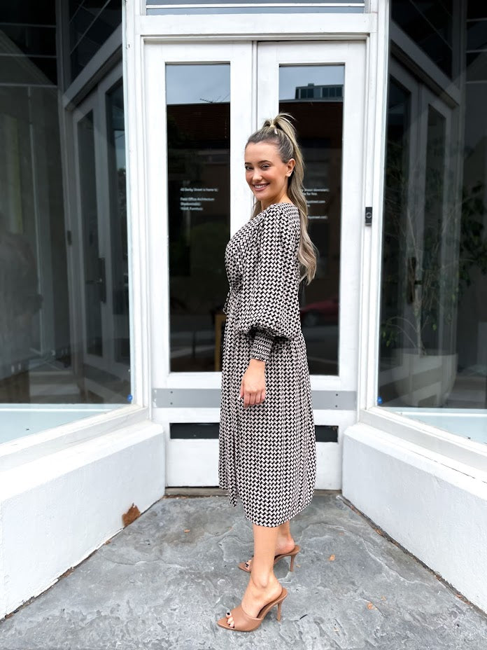 TWEED PRINT DRESS