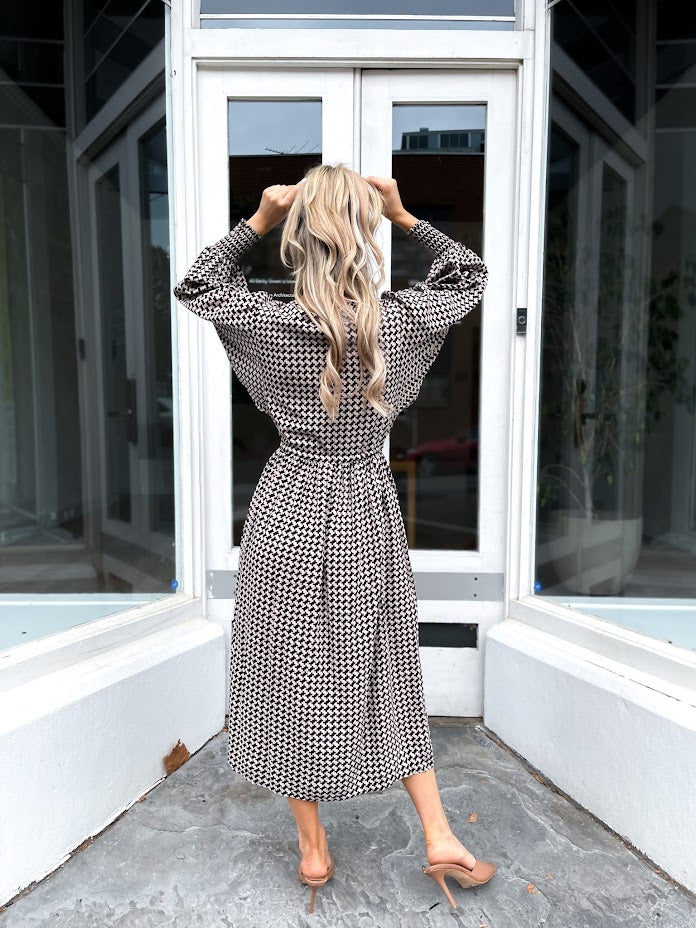 TWEED PRINT DRESS