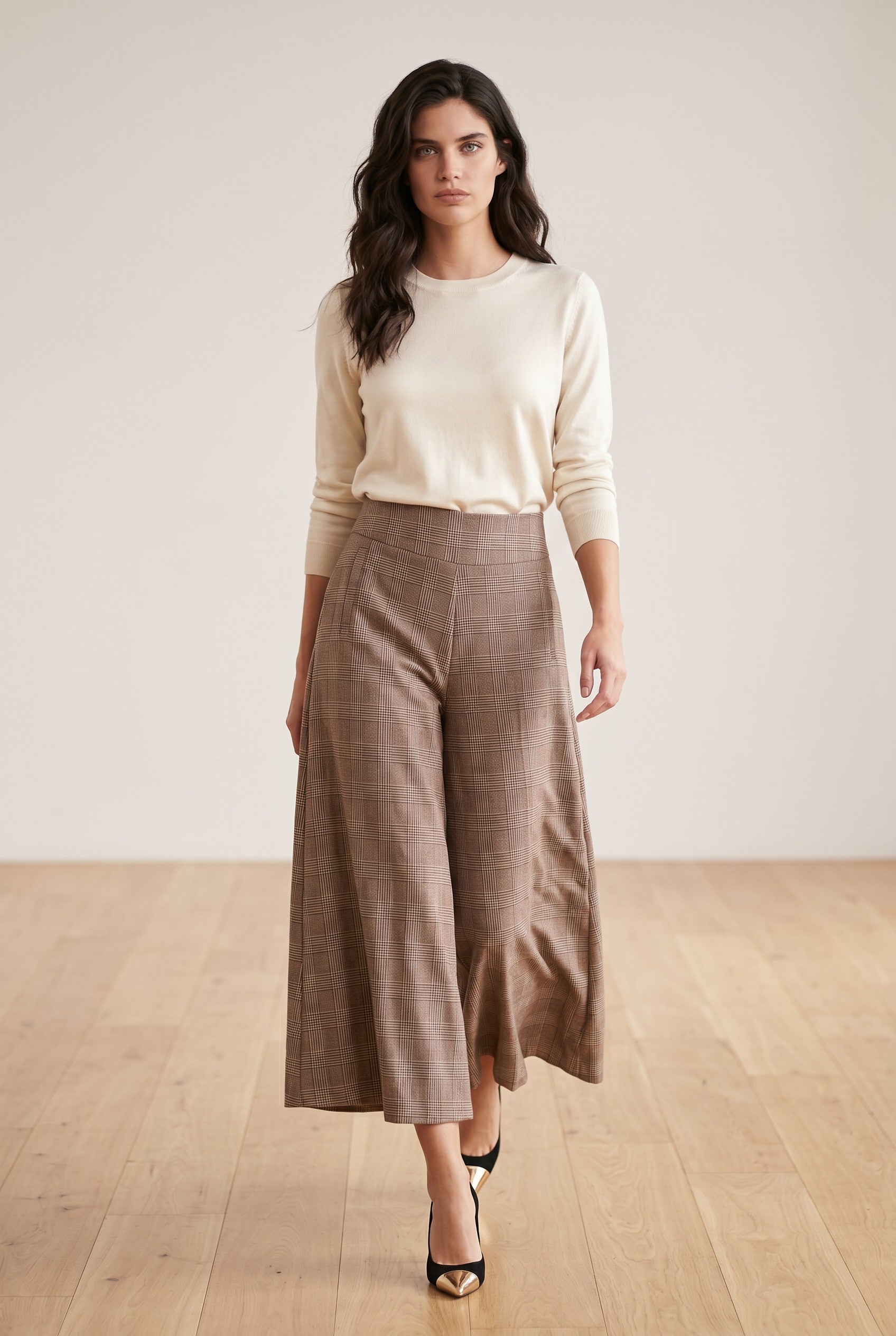 FLOWY LOVE ME PANT- TWEED CHECK