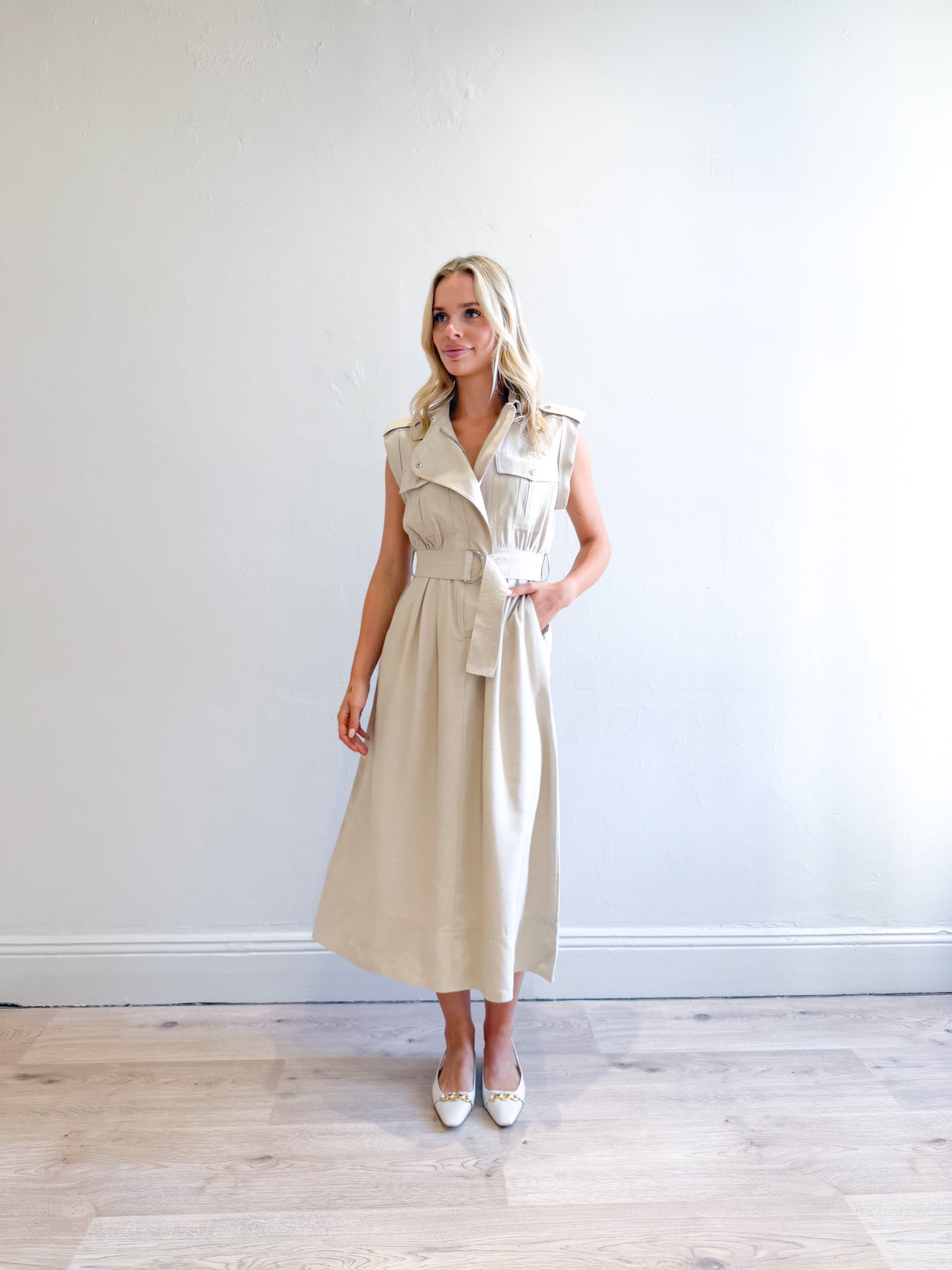 TRENCH MIDI DRESS