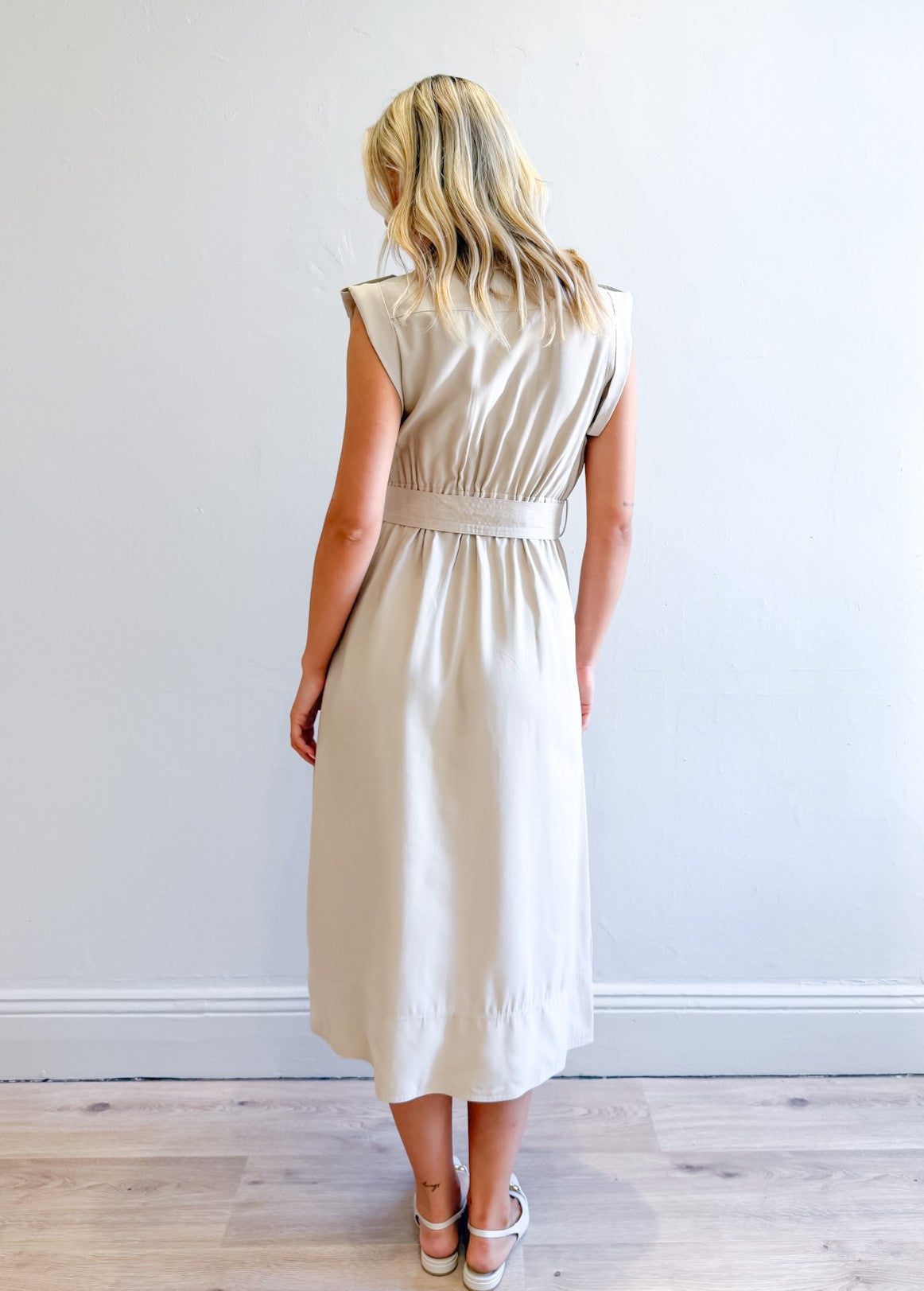 TRENCH BELTED MIDI DRESS