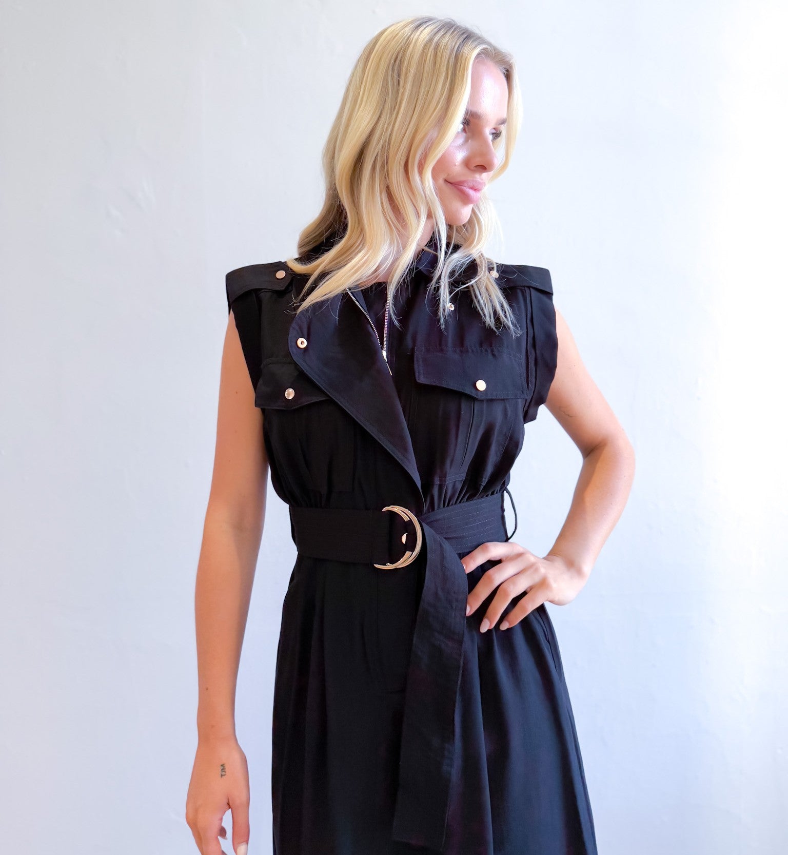 TRENCH BELTED MIDI DRESS