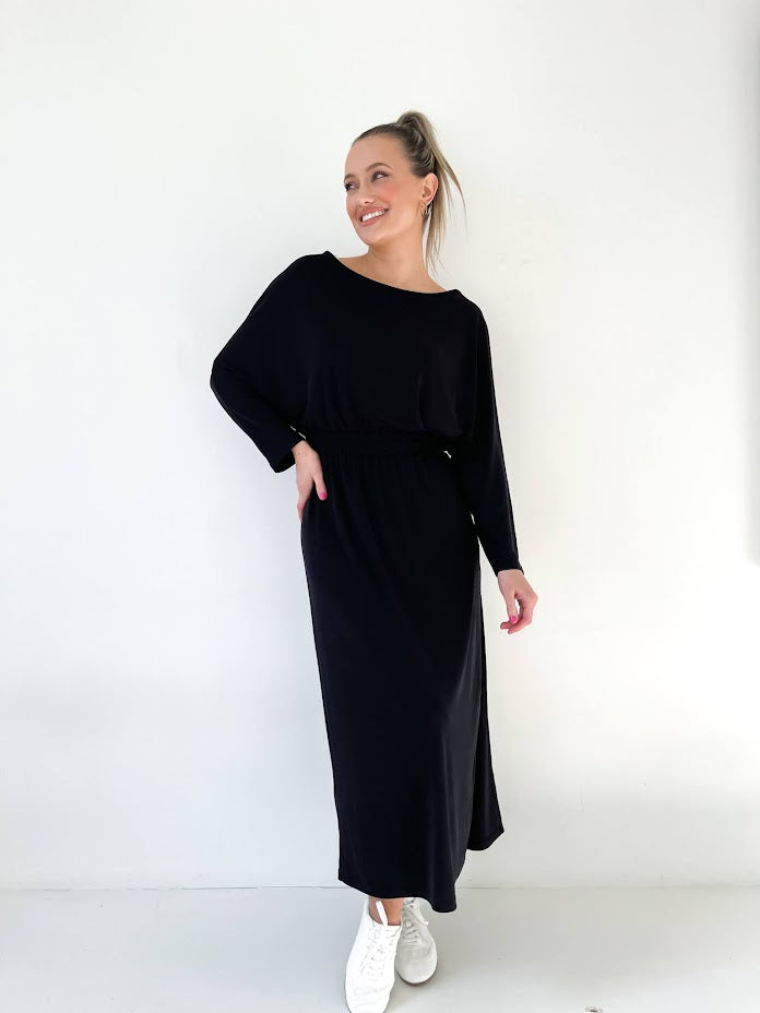 Lyocell batwing maxi dress
