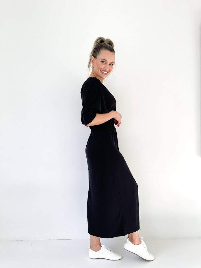 Lyocell batwing maxi dress