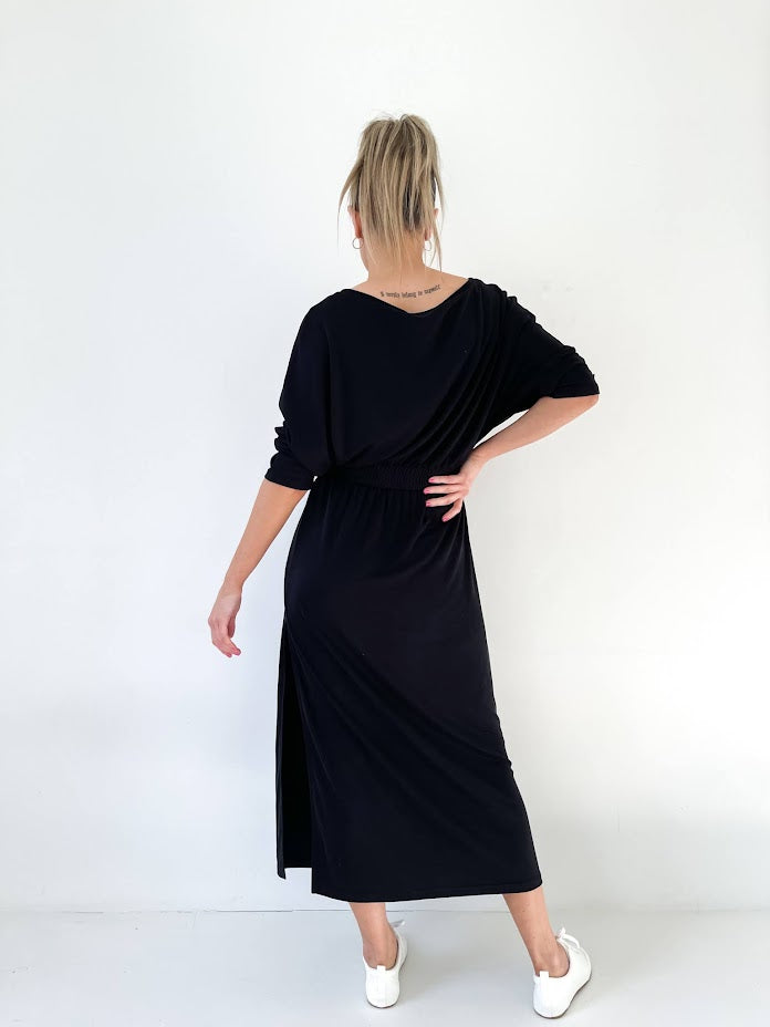 Lyocell batwing maxi dress