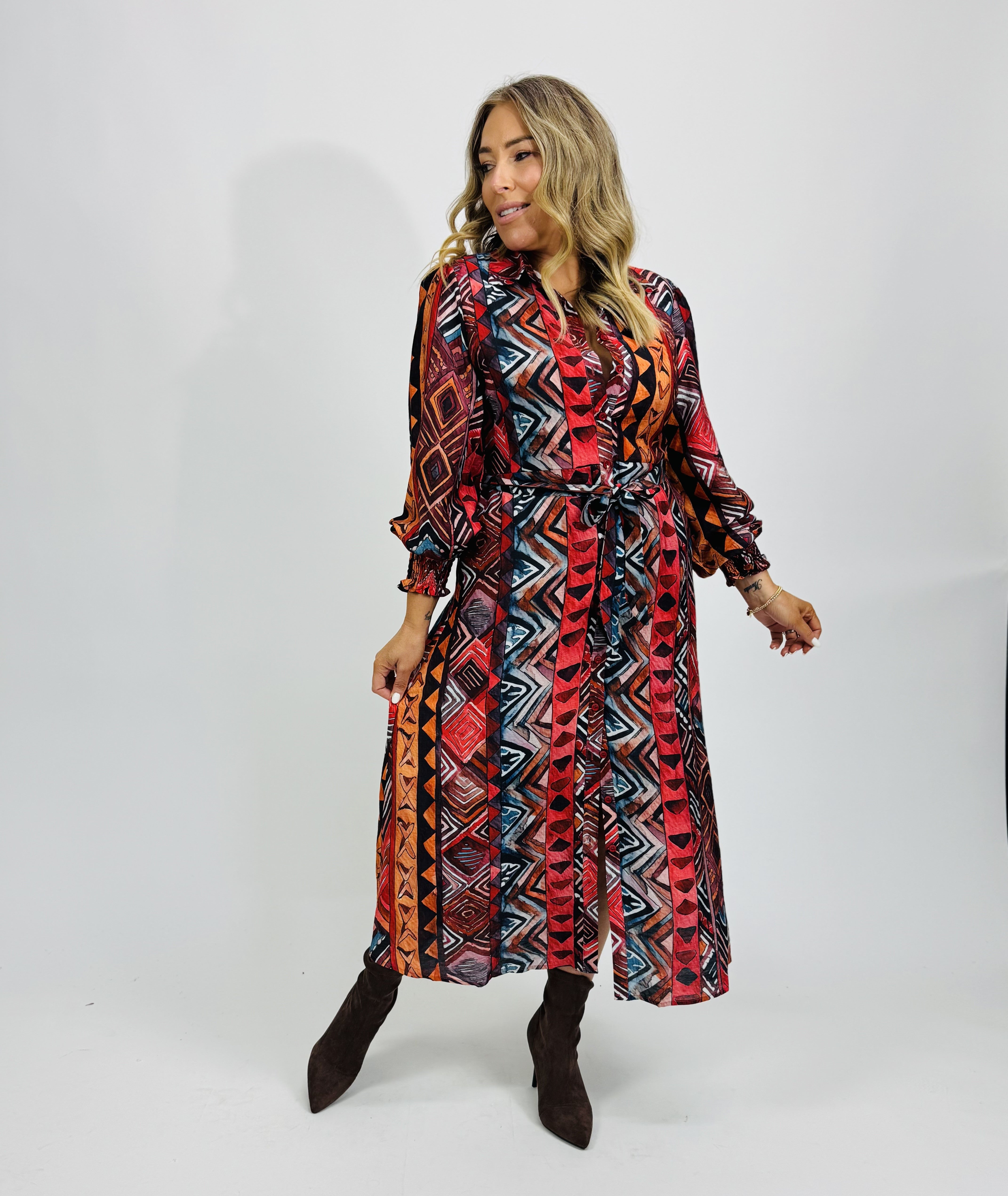 INDI ART SHIRT DRESS