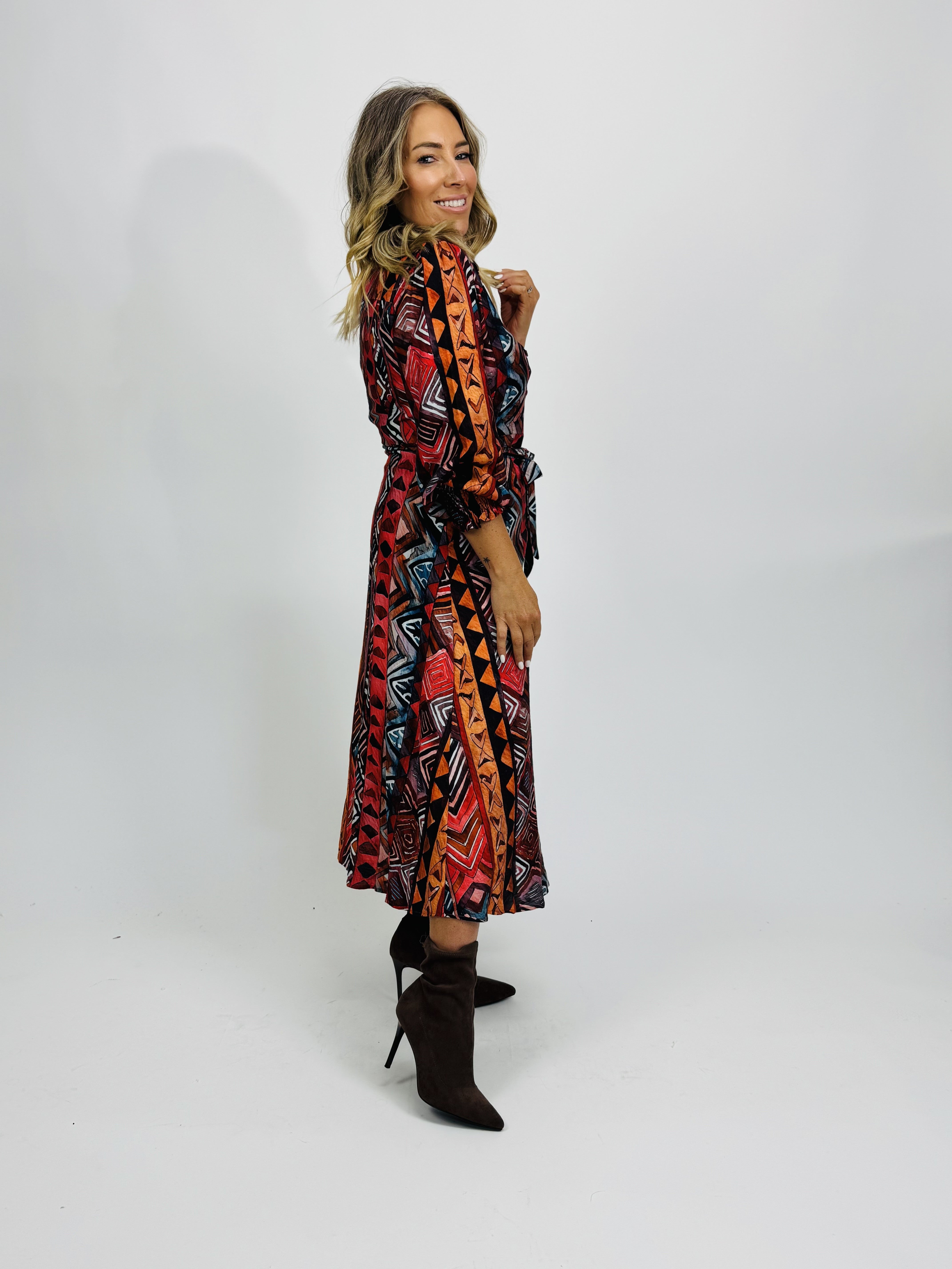 INDI ART SHIRT DRESS