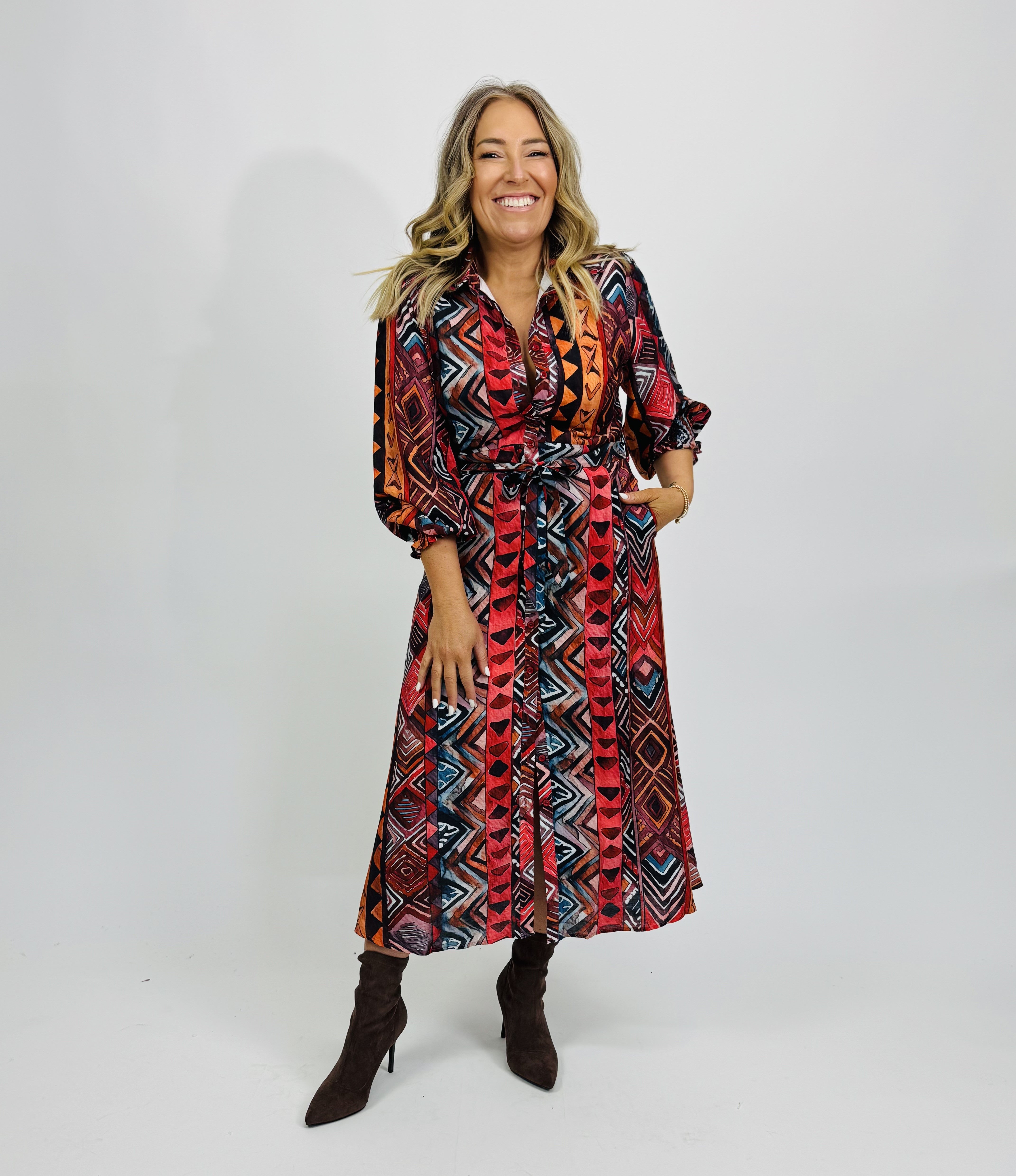 INDI ART SHIRT DRESS