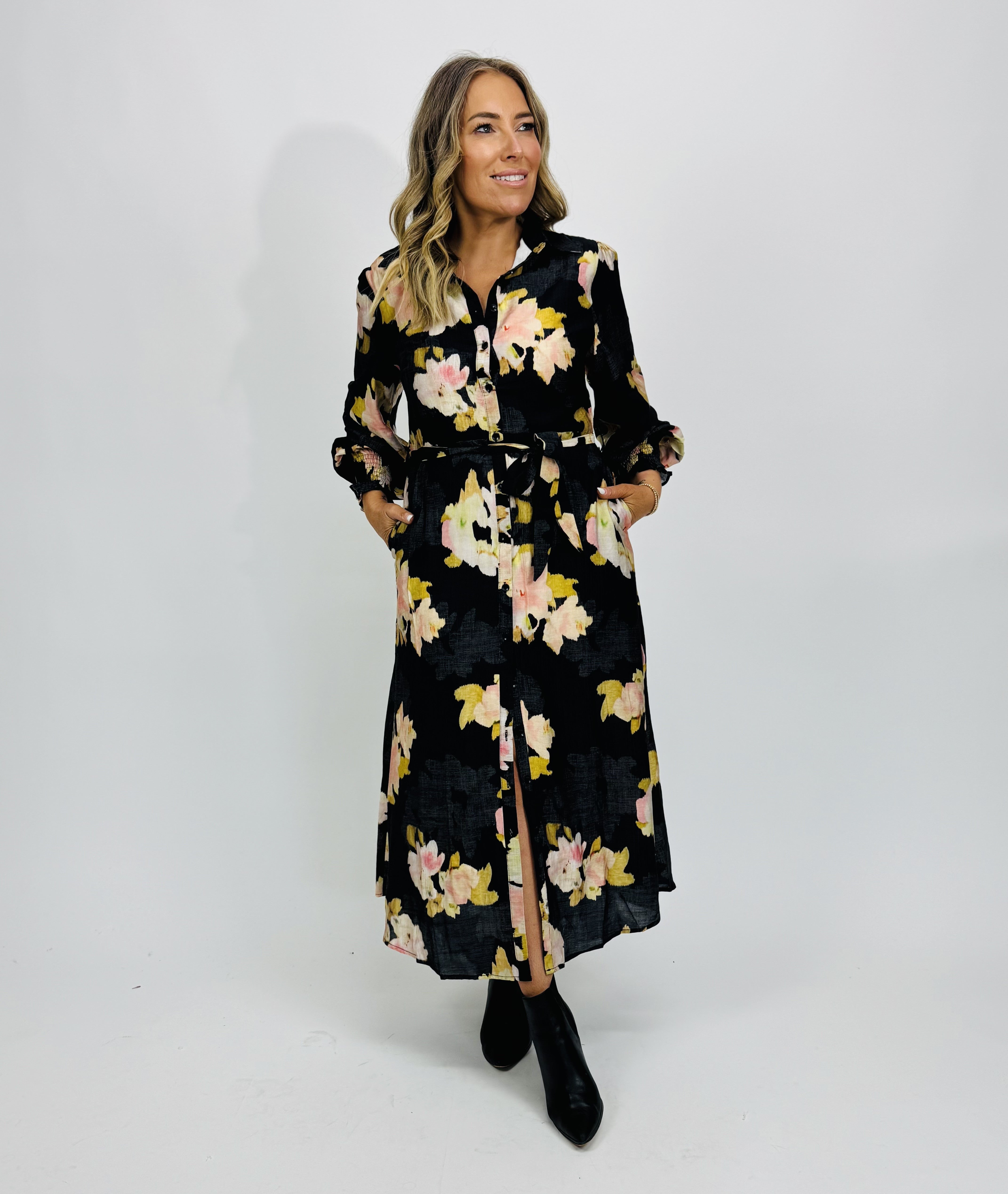 POPPY FLORAL SHIRT DRESS
