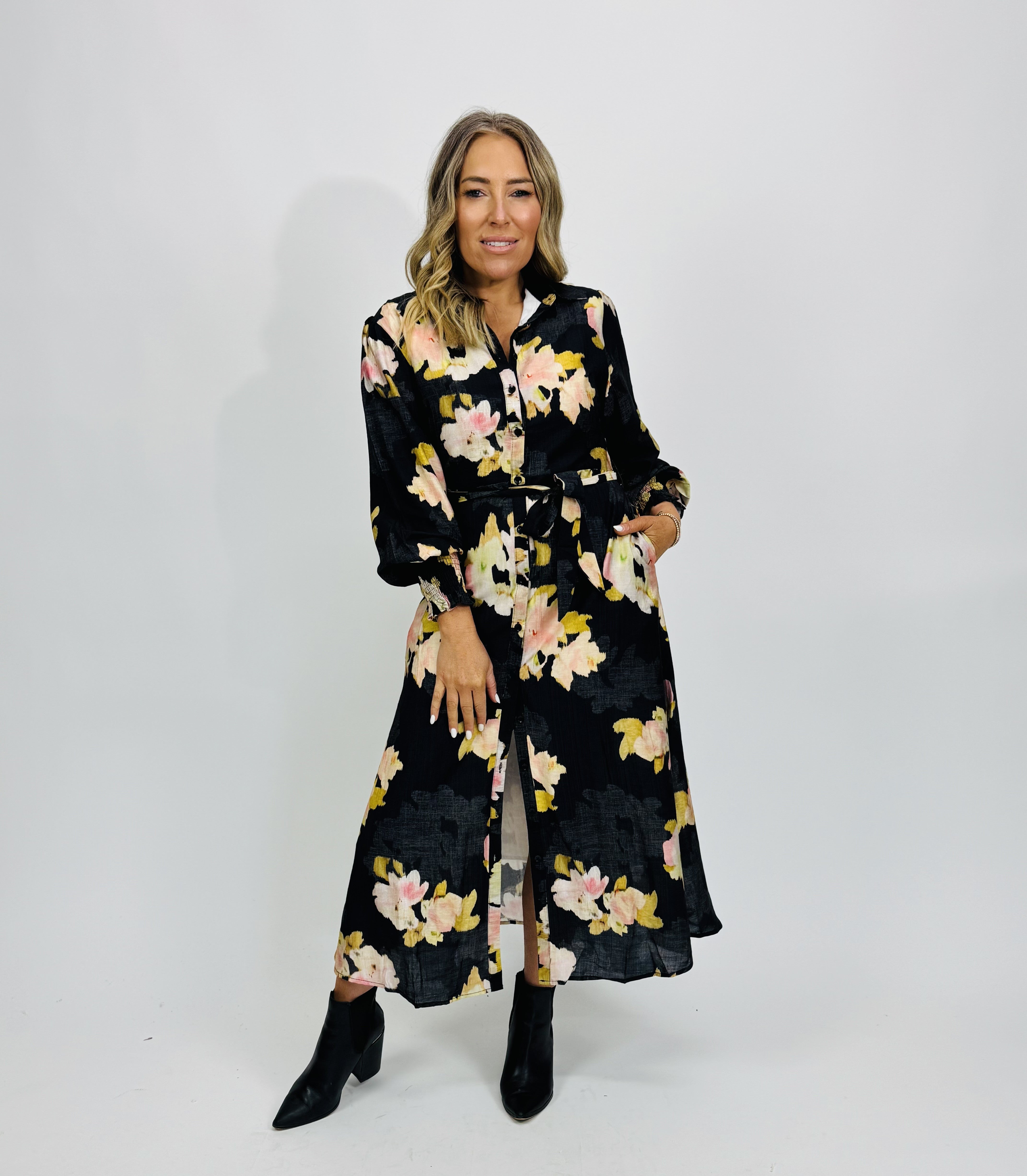 POPPY FLORAL SHIRT DRESS