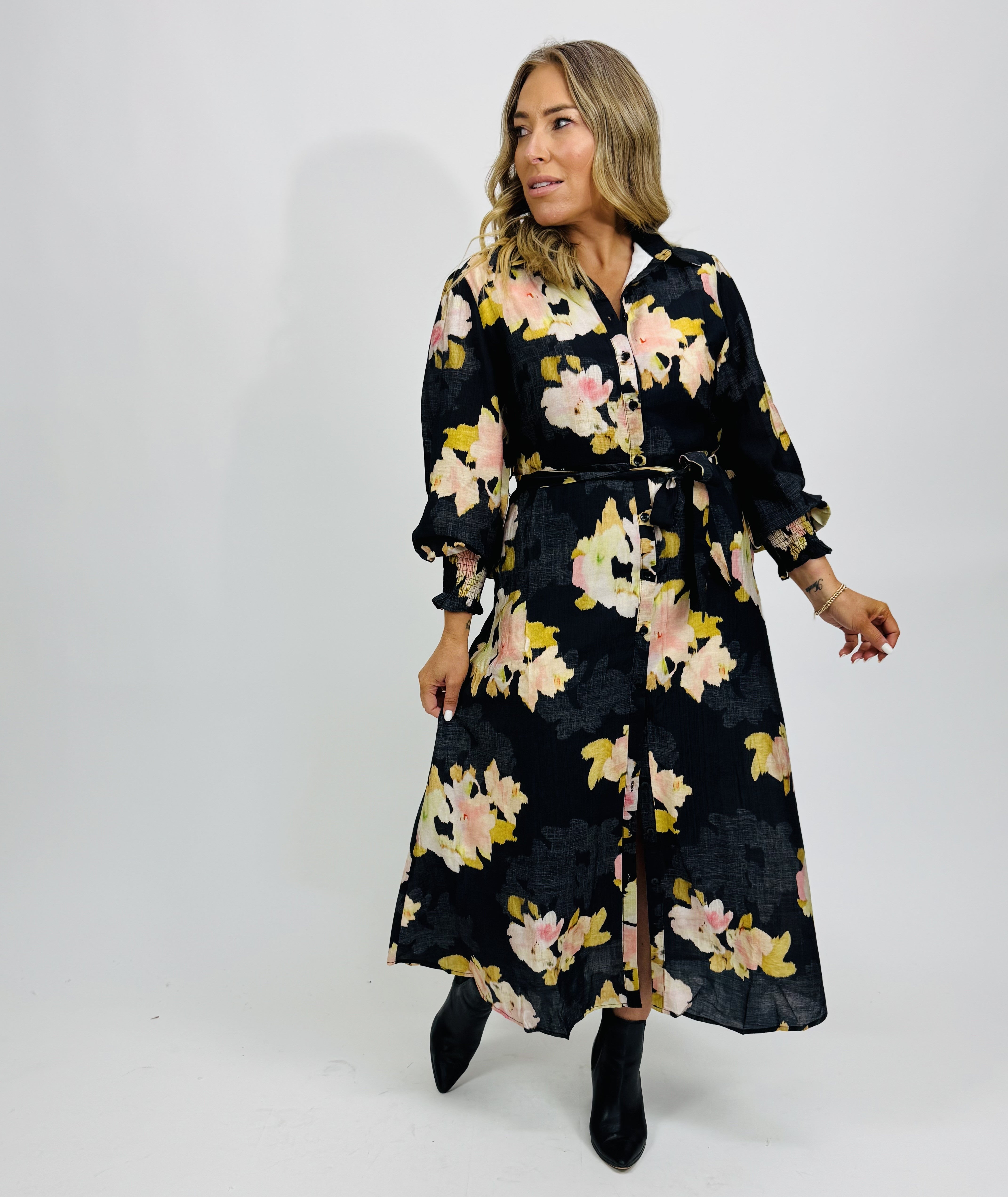 POPPY FLORAL SHIRT DRESS