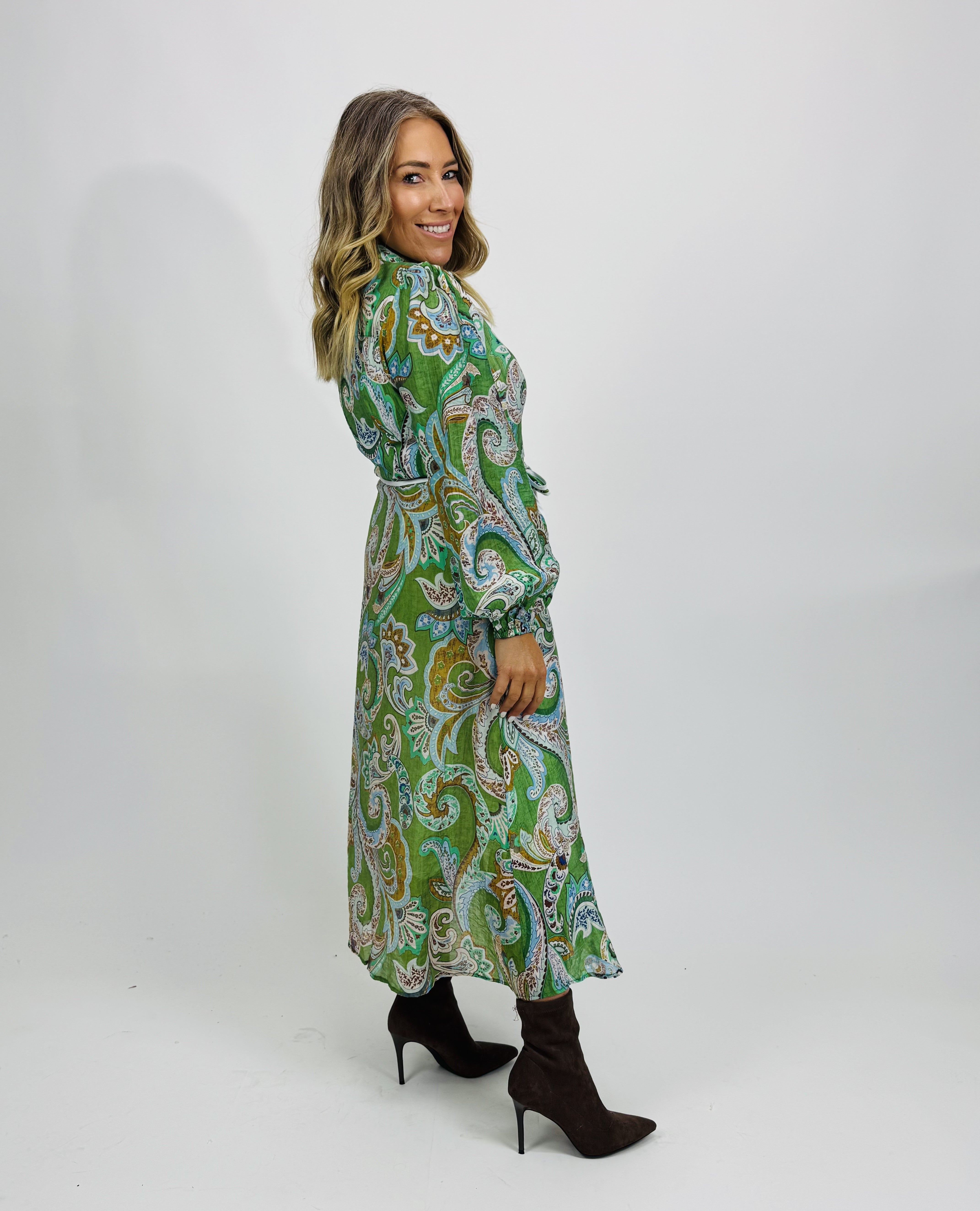 AVERY PAISLEY SHIRT DRESS