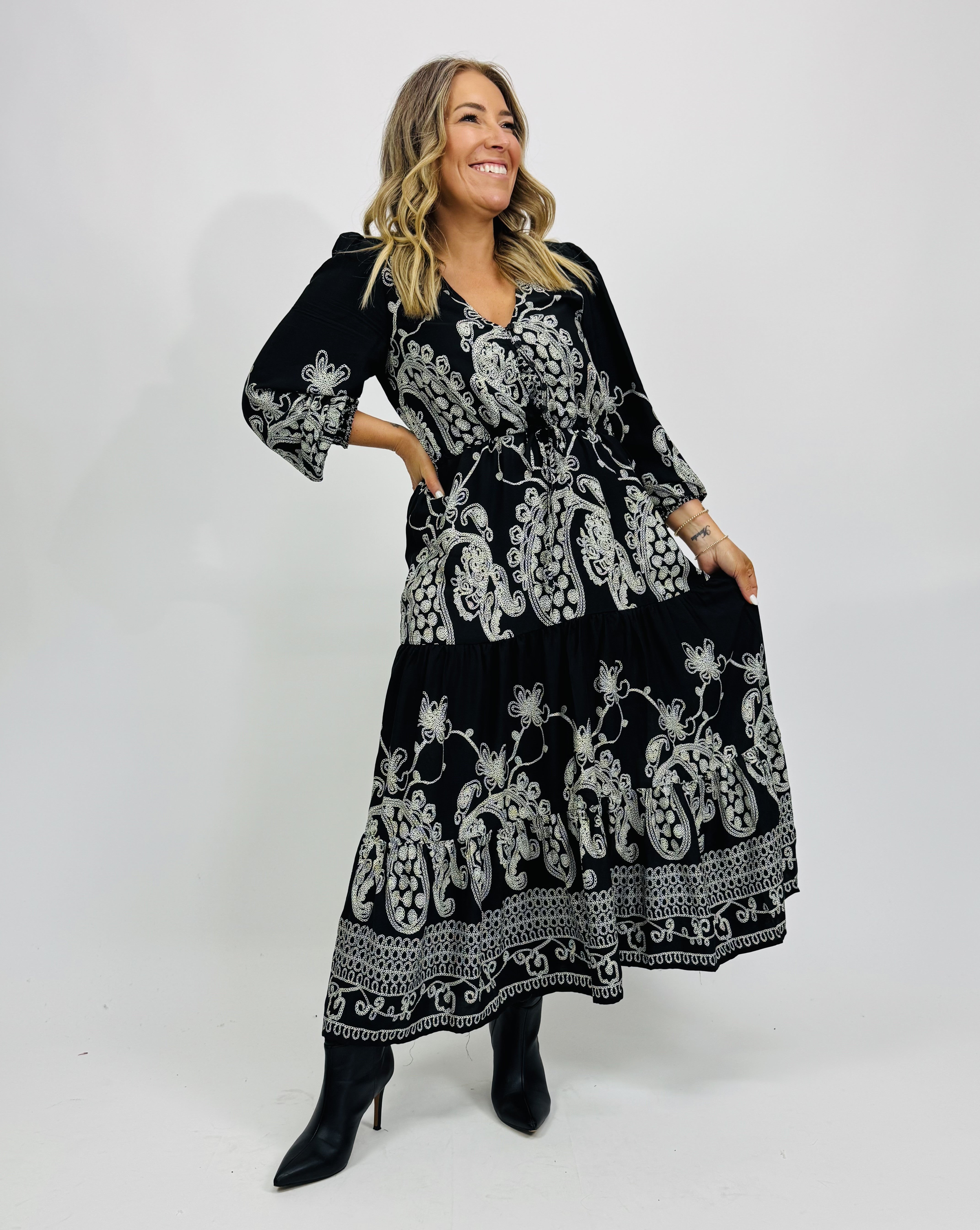 SELAM LACE PRINT DRESS