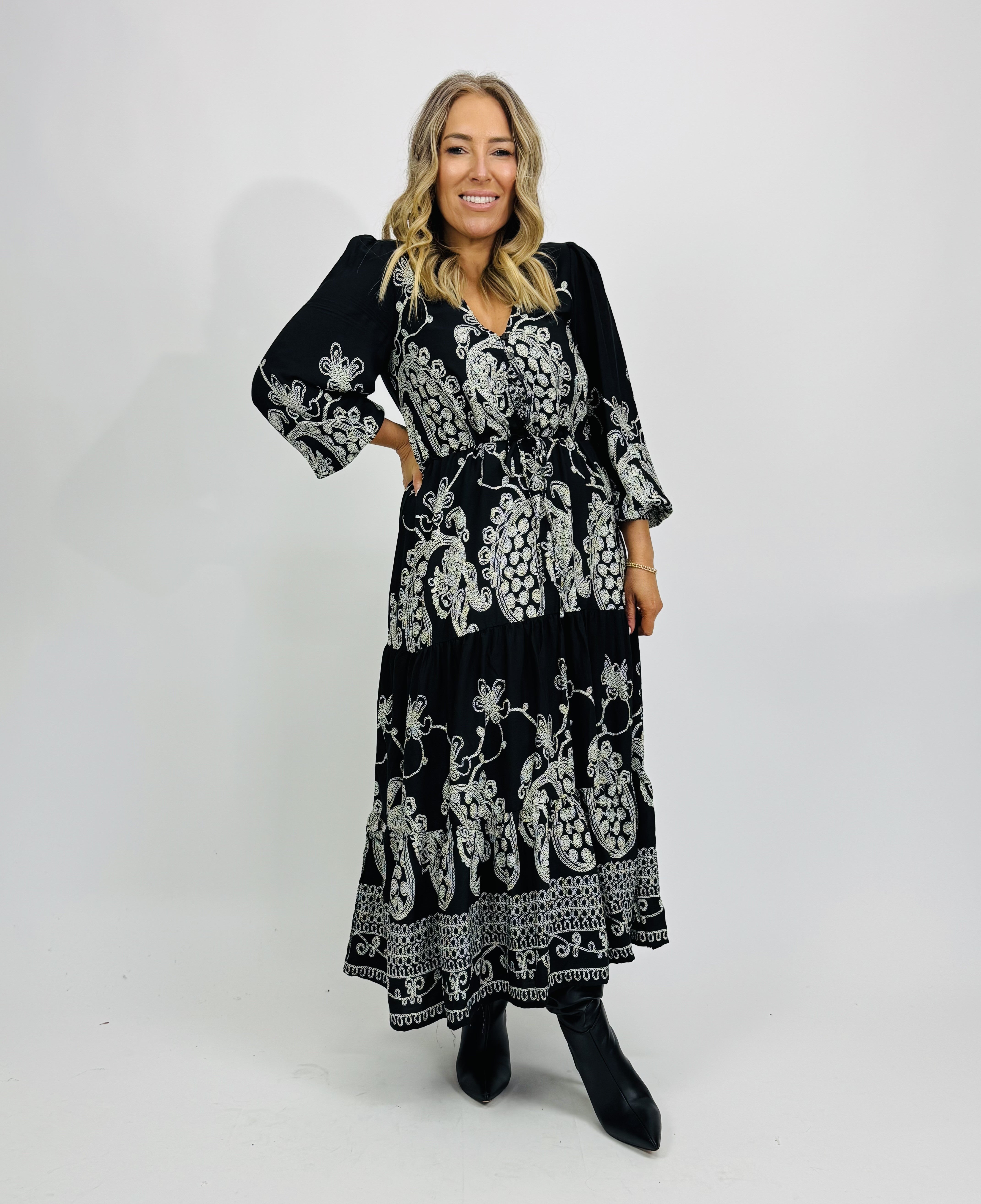 SELAM LACE PRINT DRESS
