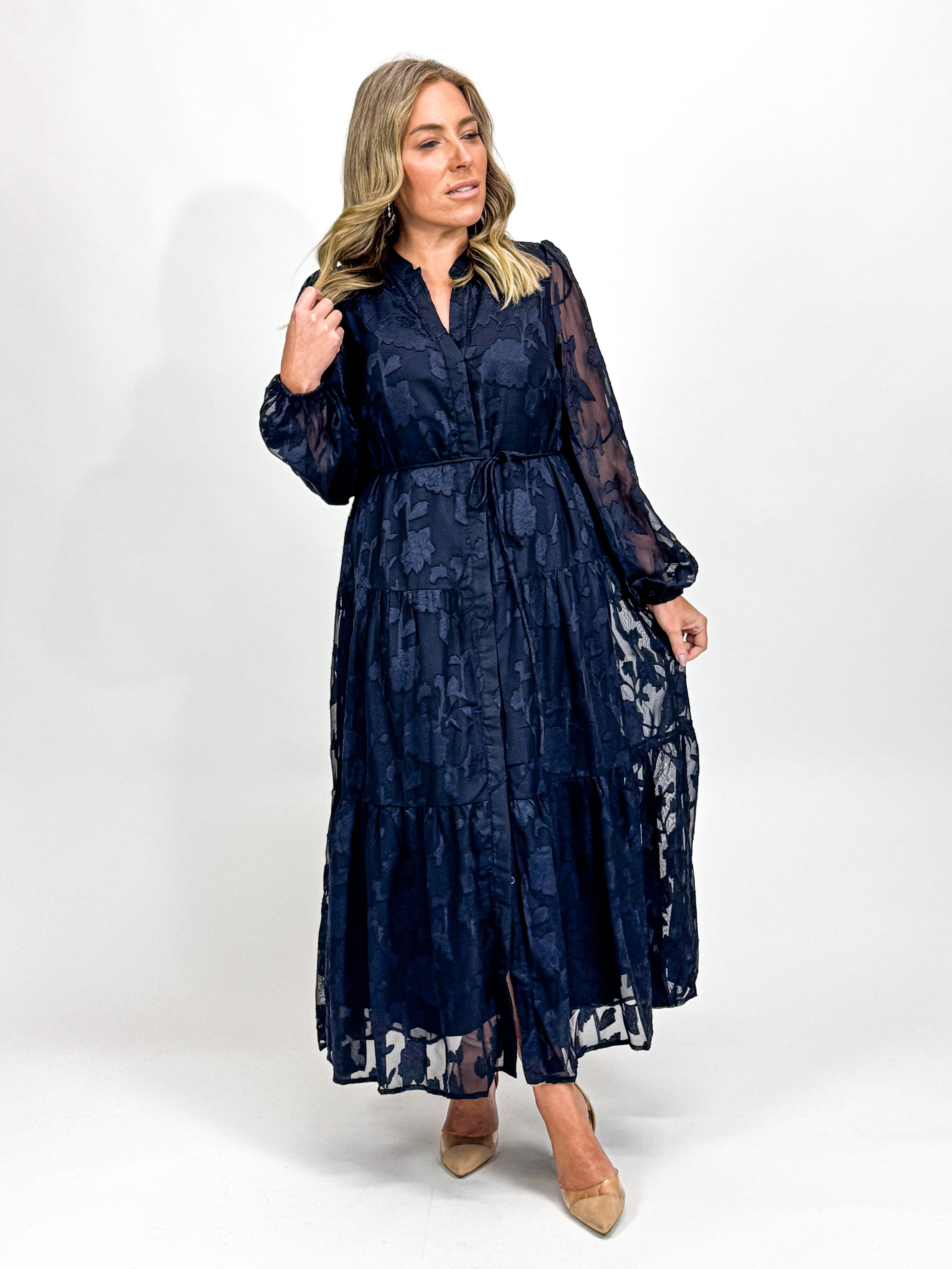 BURNOUT CHIFFON DRESS