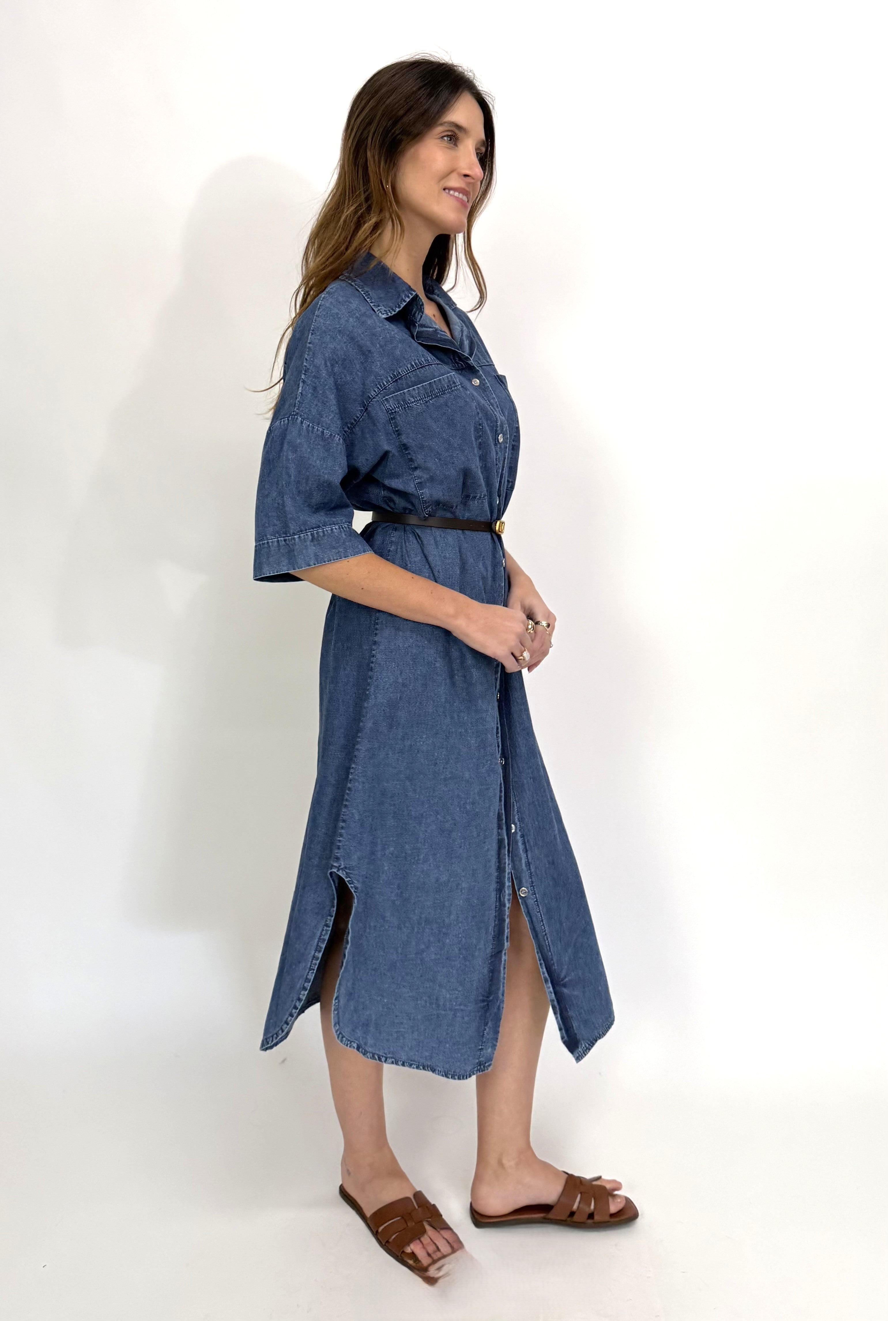 ITA RELAXED DENIM SHIRT DRESS
