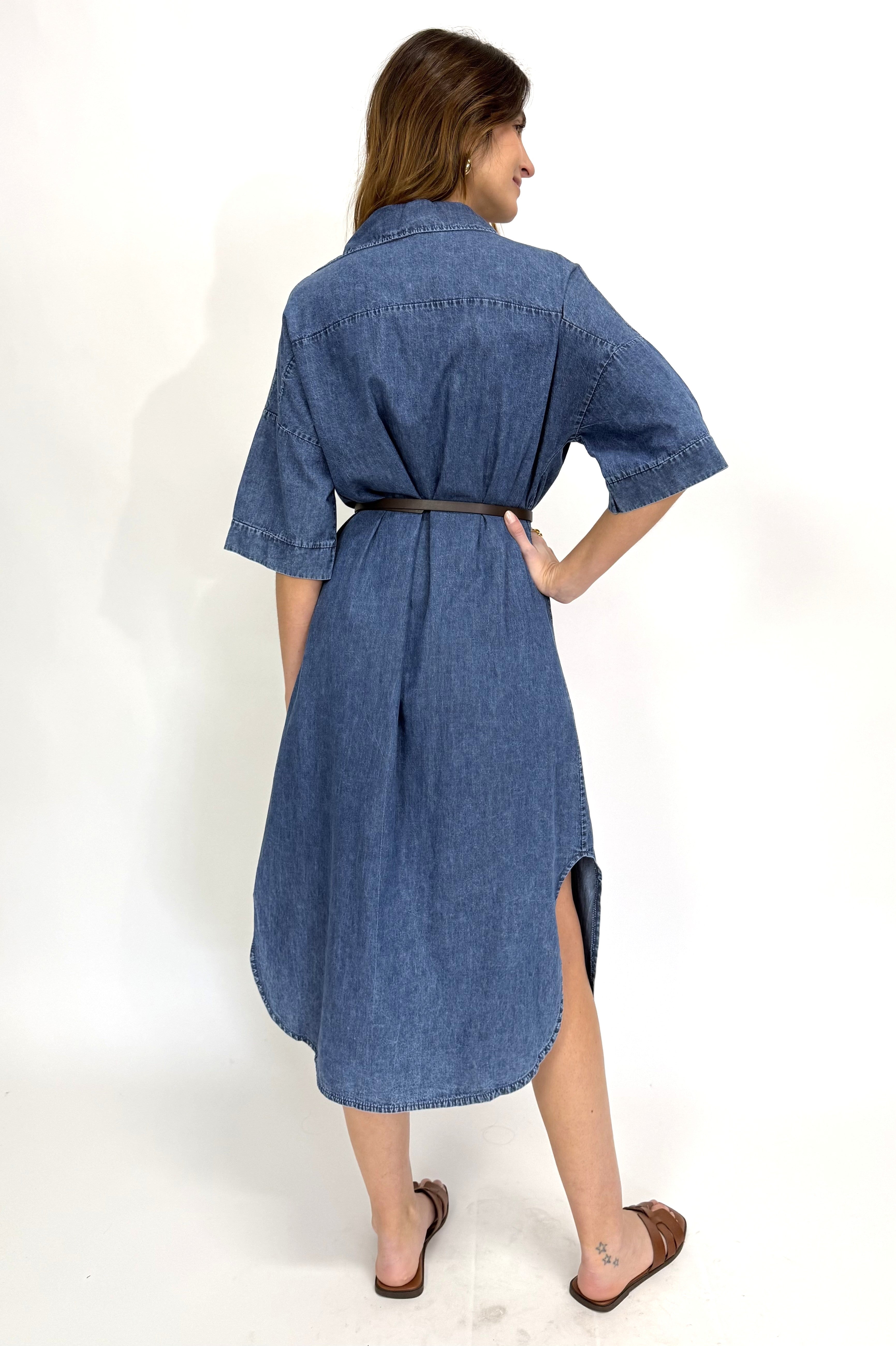 ITA RELAXED DENIM SHIRT DRESS