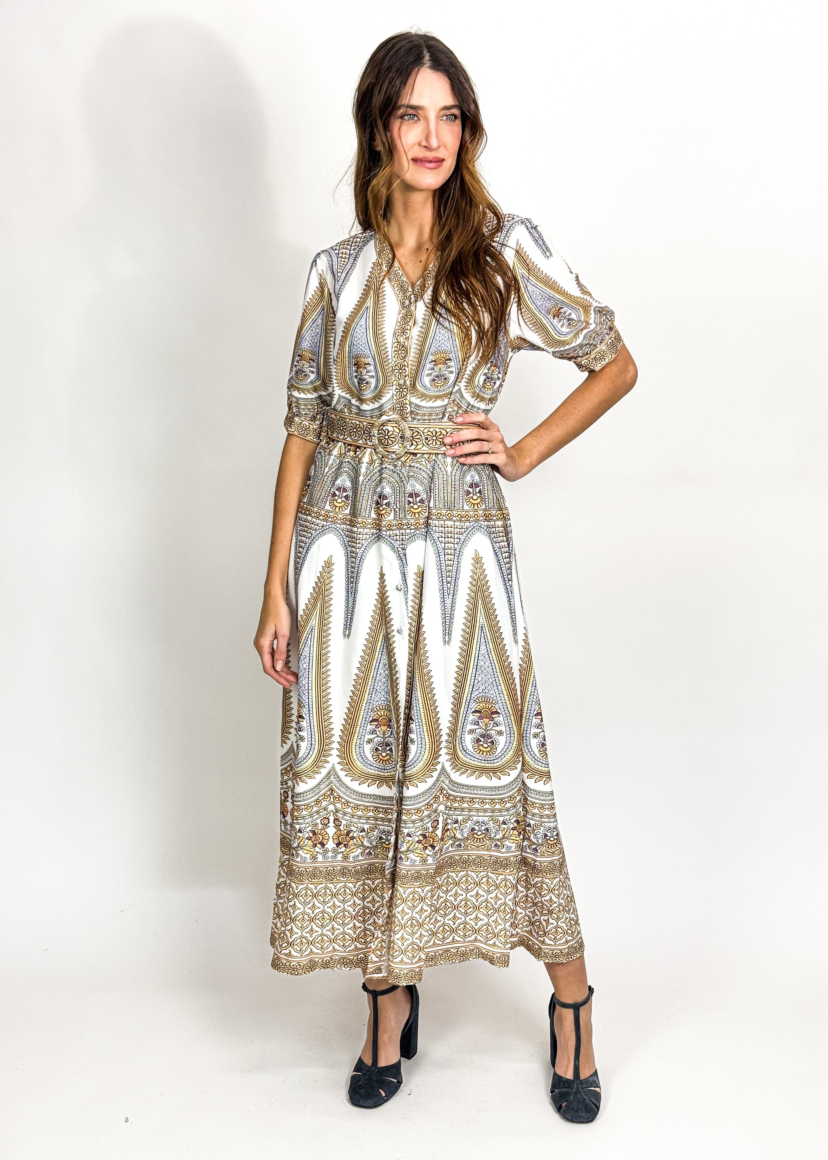 AURORA BELTED MAXI DRESS