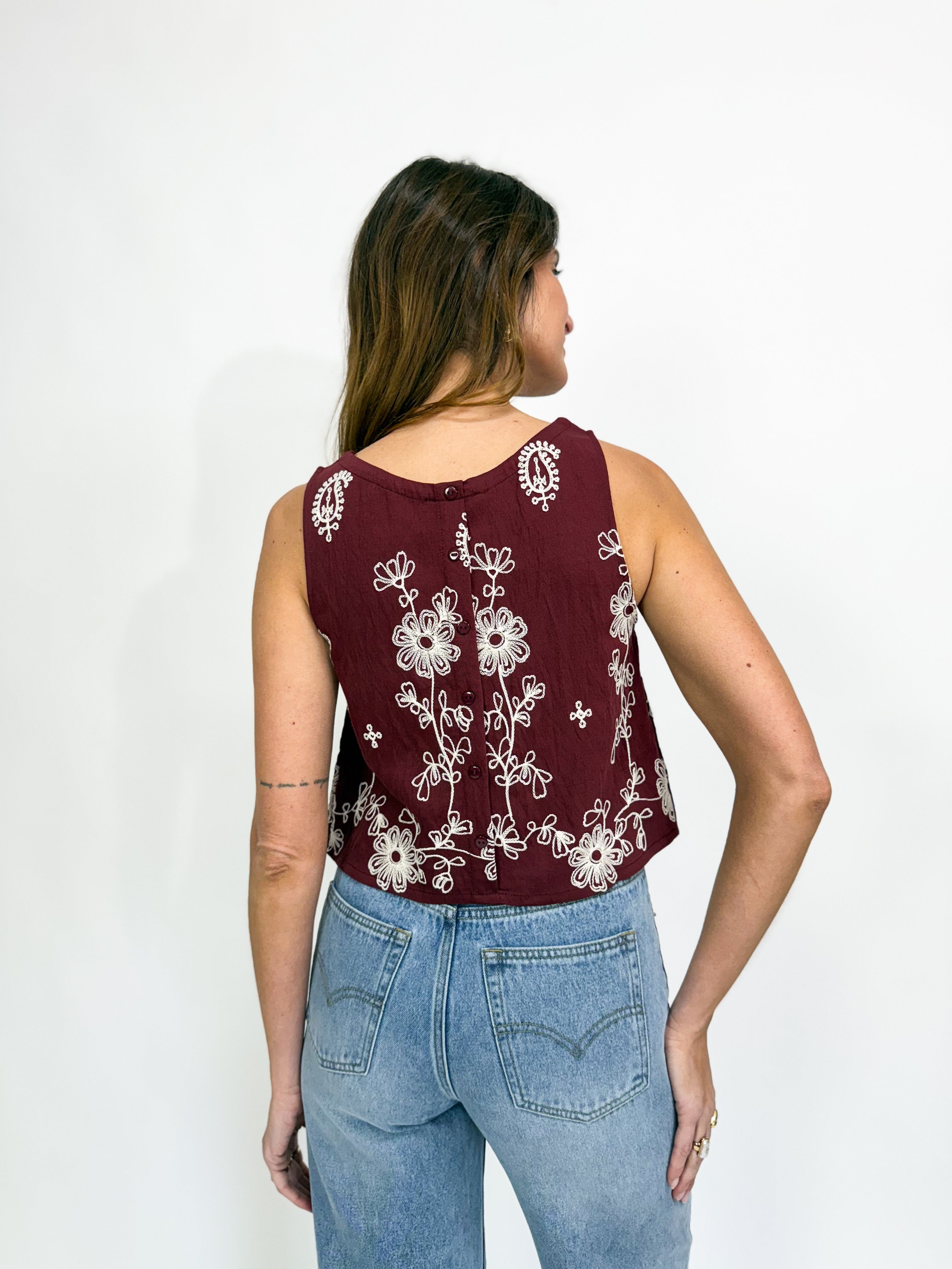 EMILY EMBROIDERED TANK