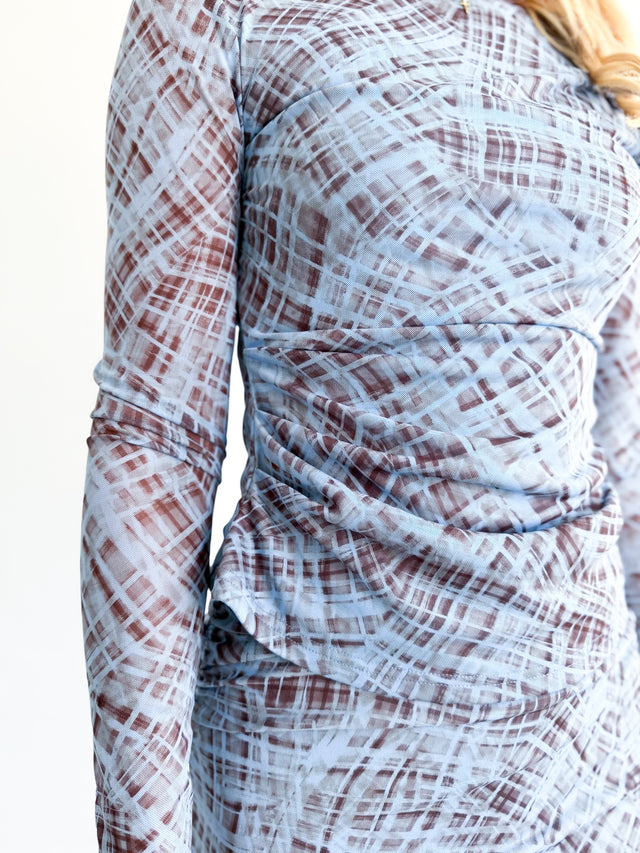 CHECK MESH RUCHE TOP