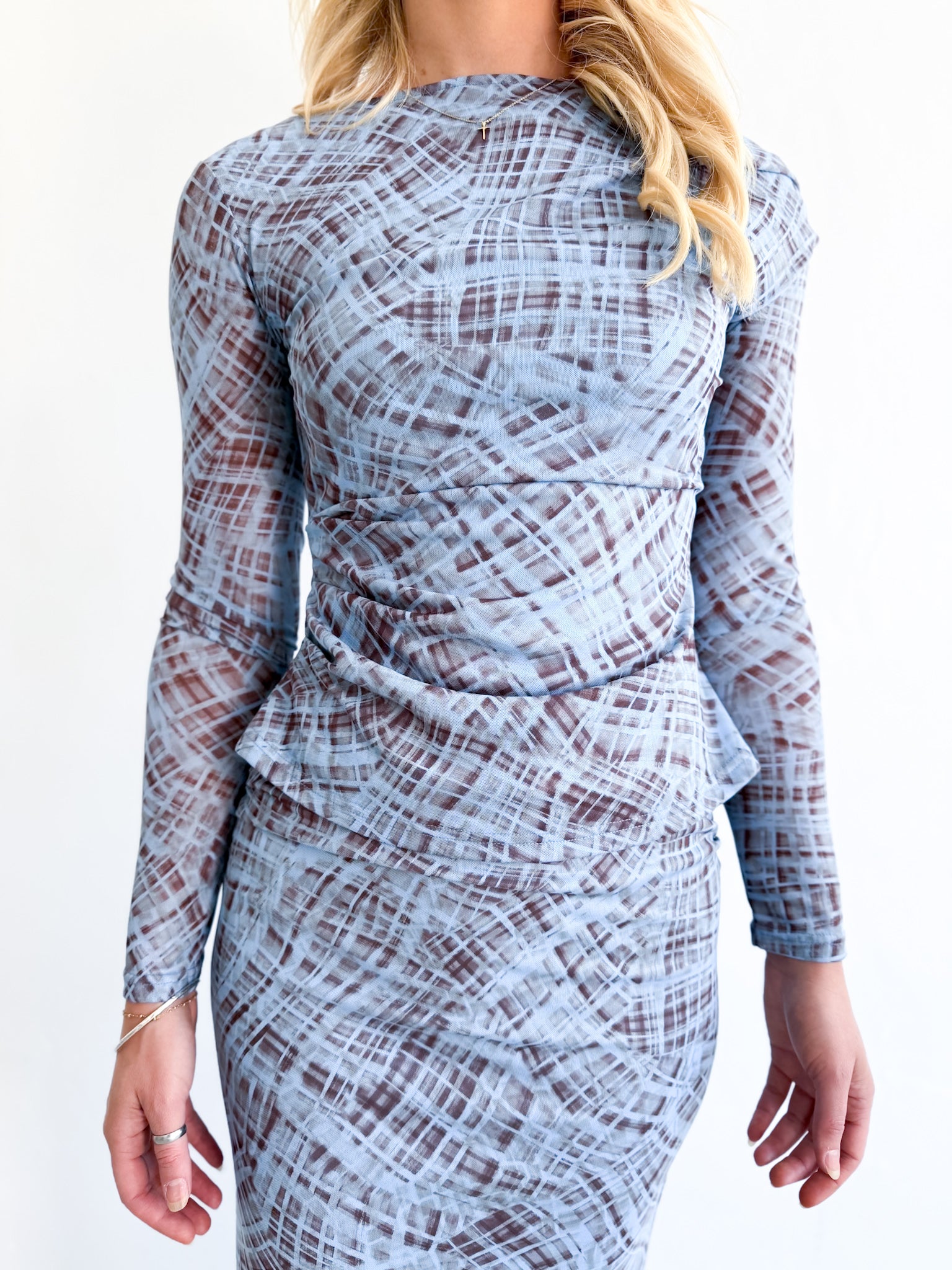 CHECK MESH RUCHE TOP