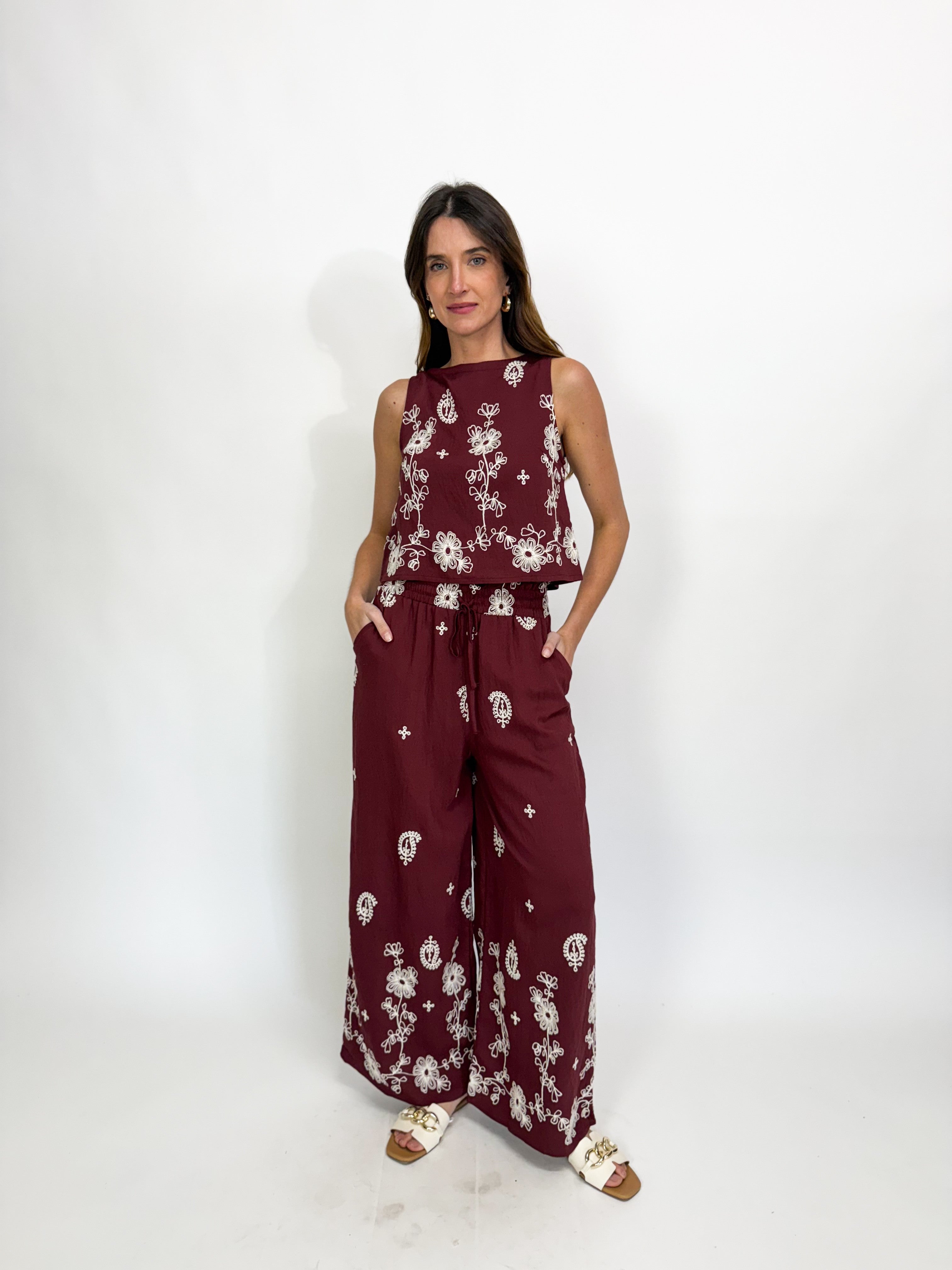 EMILY EMB PANTS- pre order