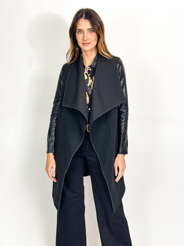 CONTRAST WATERFALL COAT