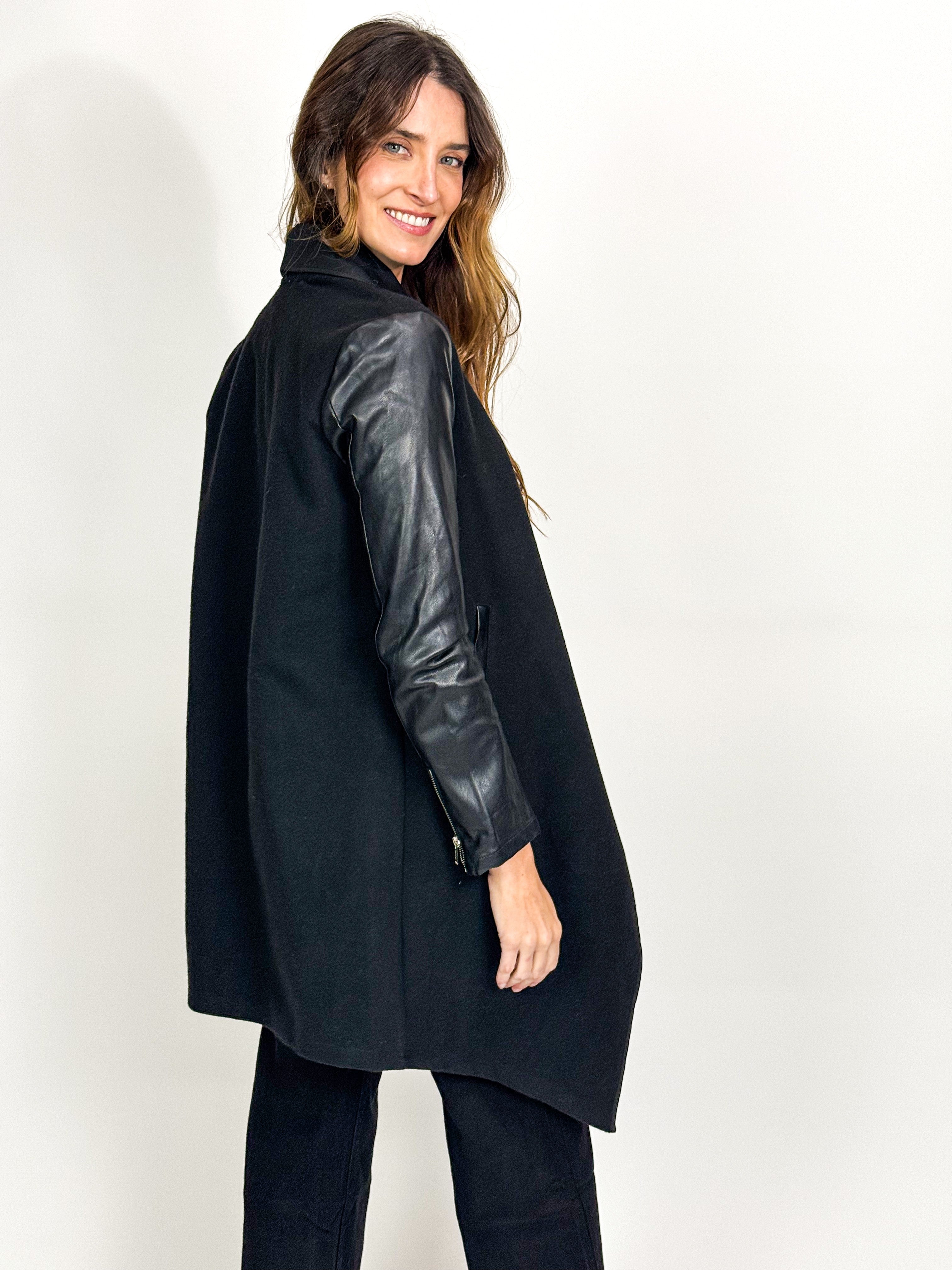 CONTRAST WATERFALL COAT