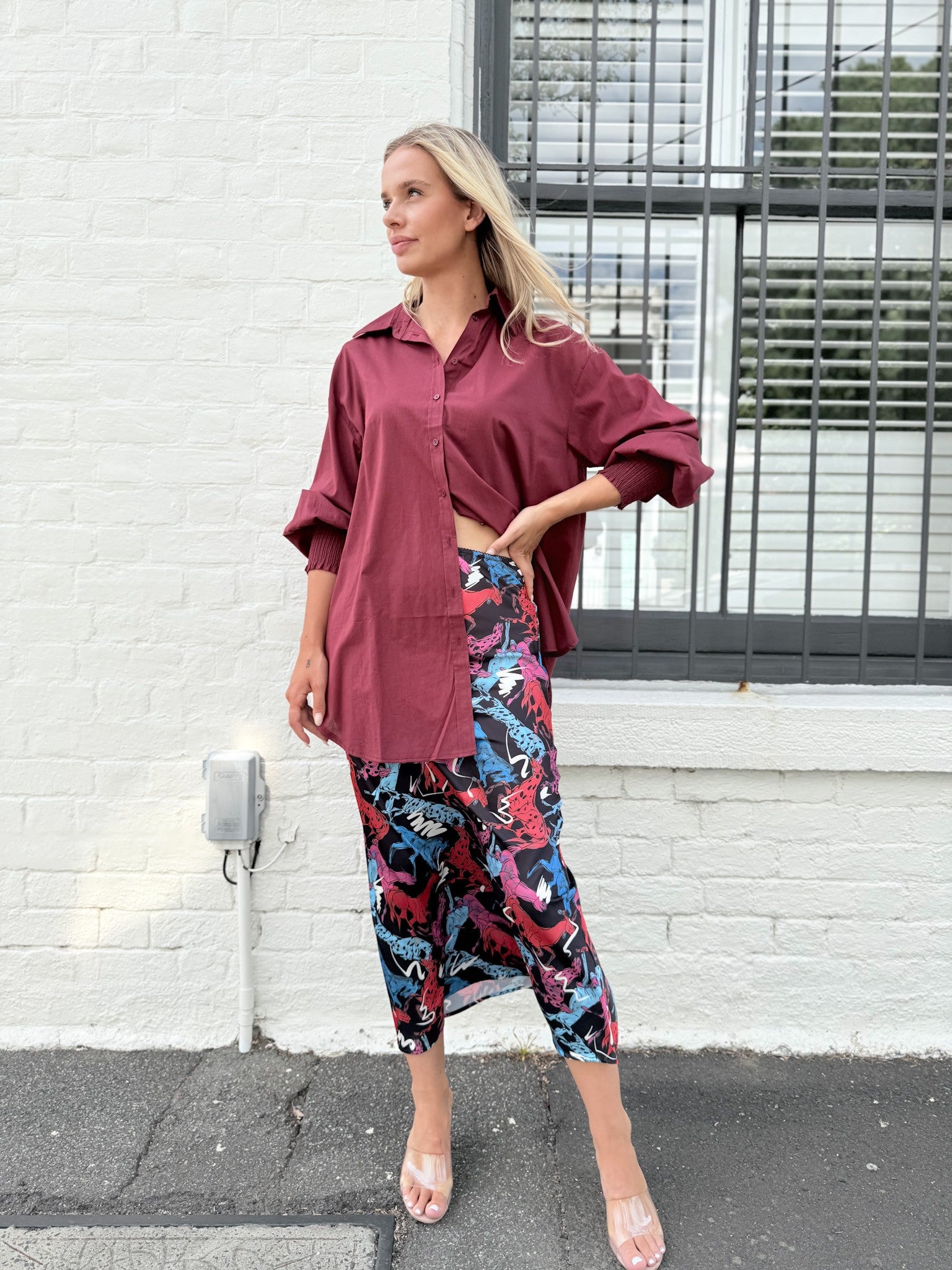 BOYFRIEND SHIRT SHIRRED CUFF