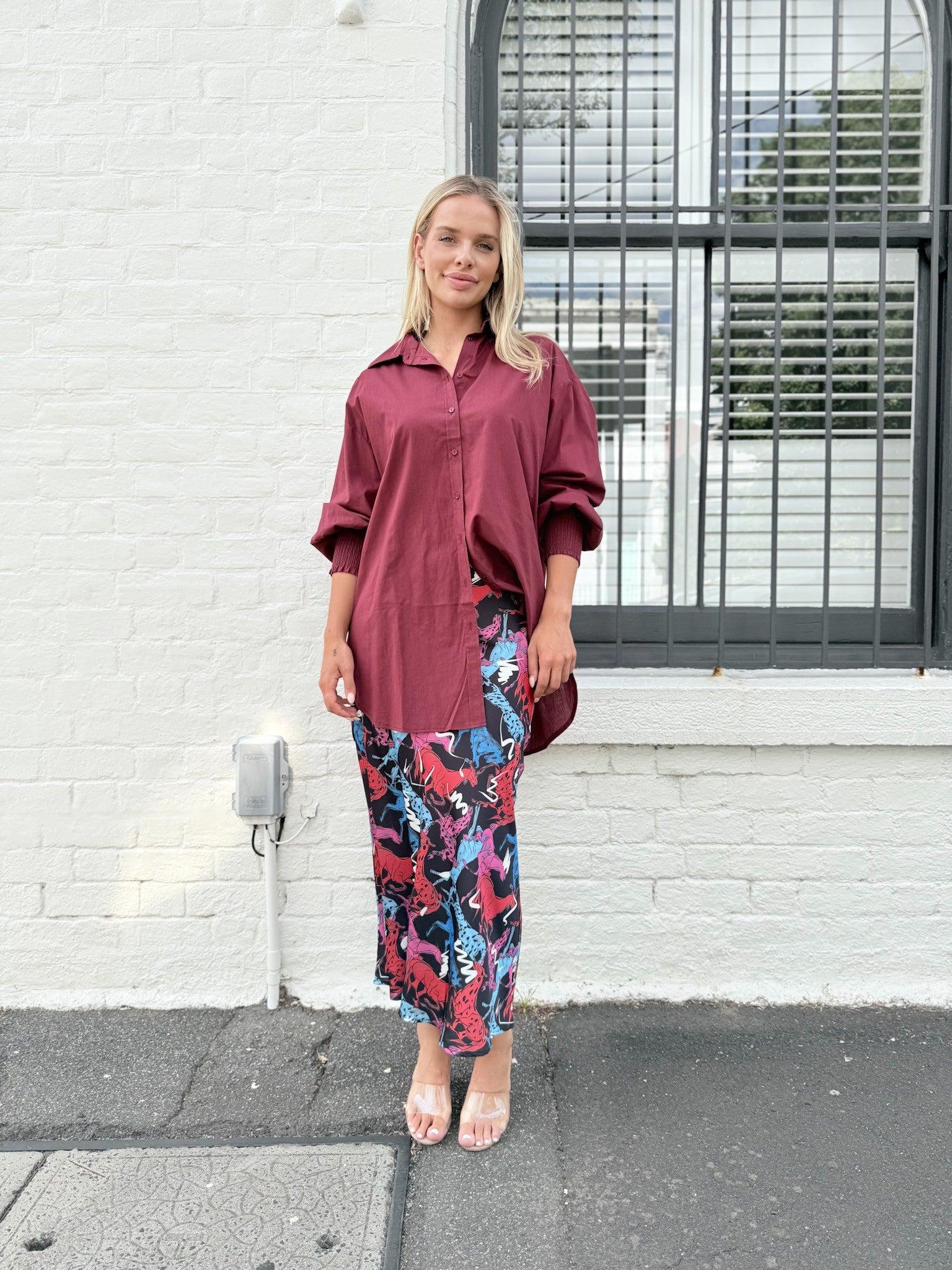 BOYFRIEND SHIRT SHIRRED CUFF