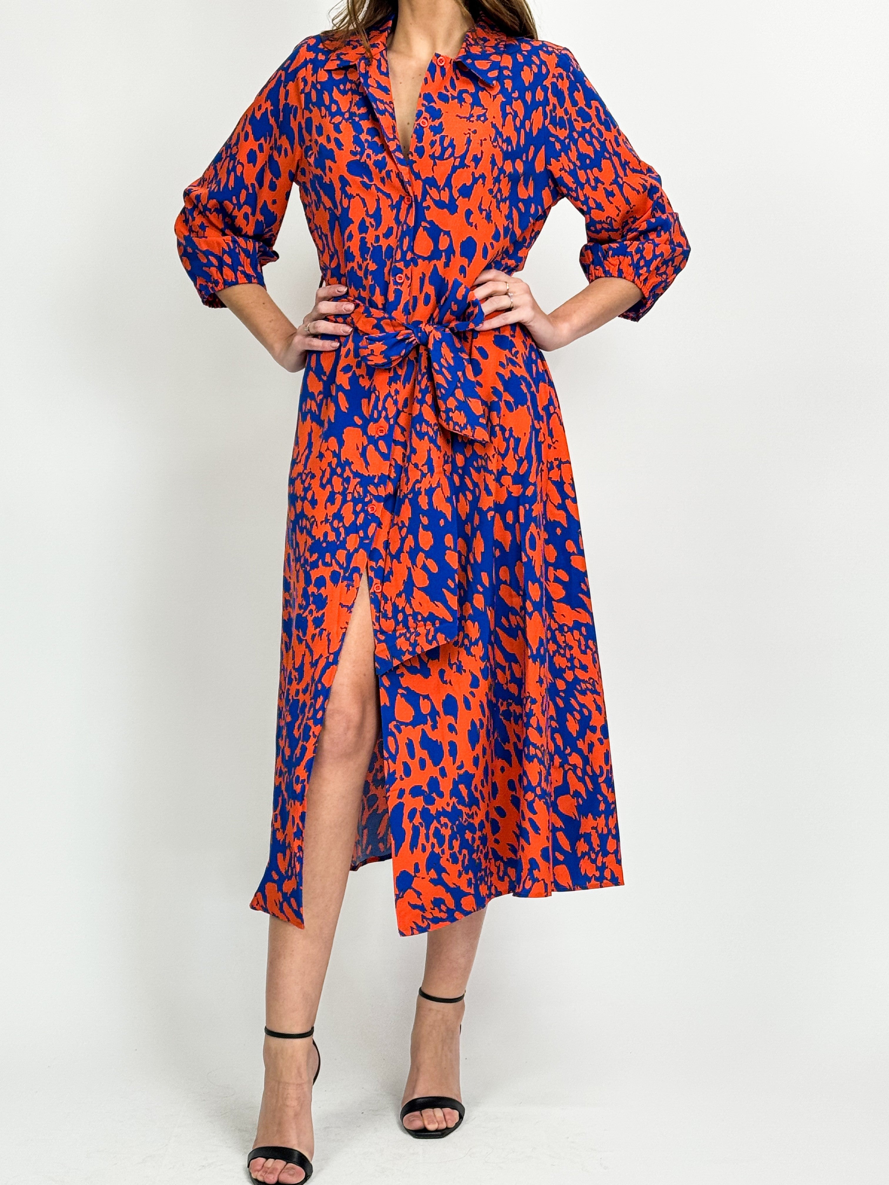 PRIMARY PRINT SHIRT DRESS