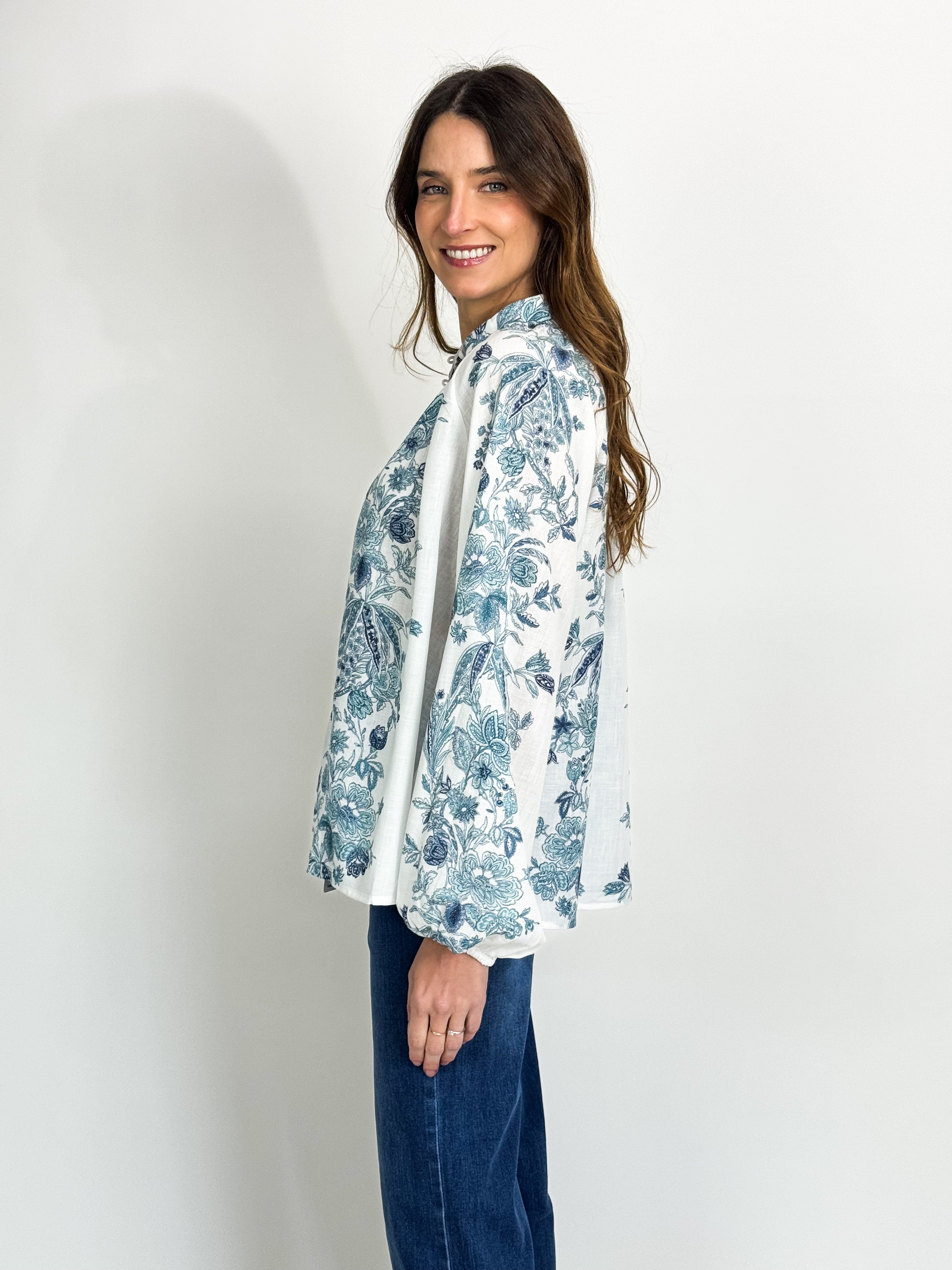 BORDER FLORAL SHIRT
