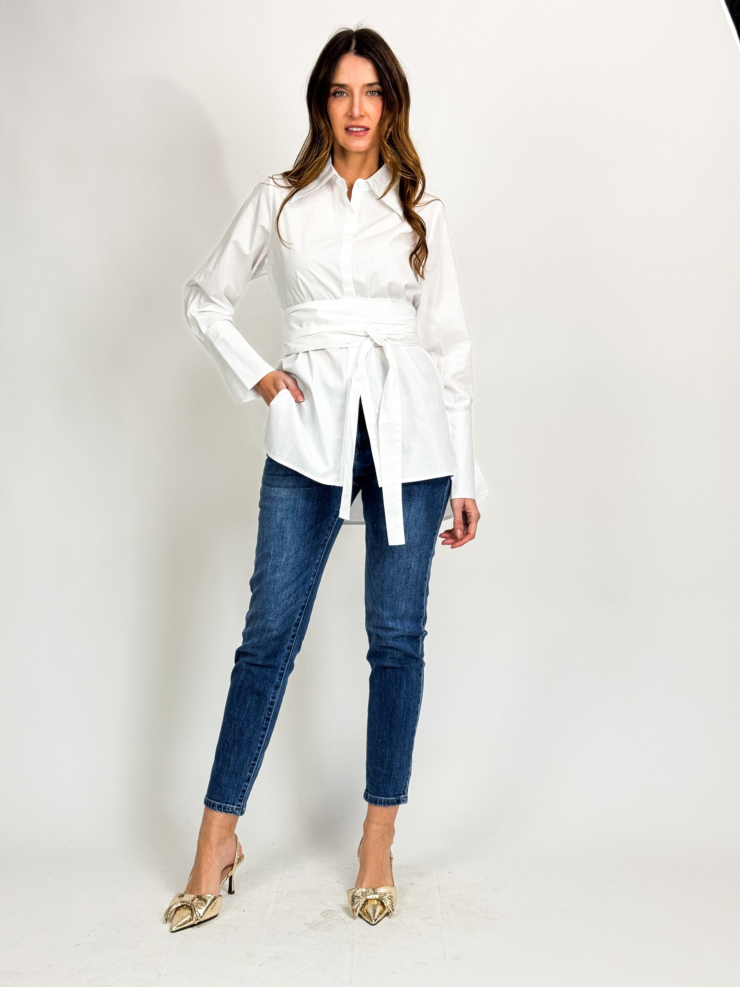 AKIRA SHIRT WITH KIMONO WRAP