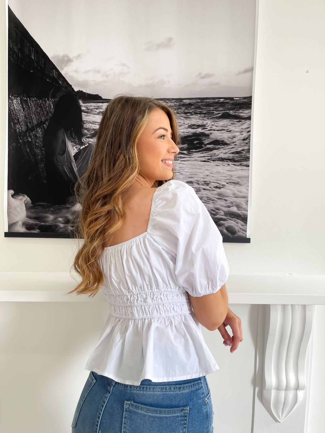 JAZZY PEASANT CROP TOP