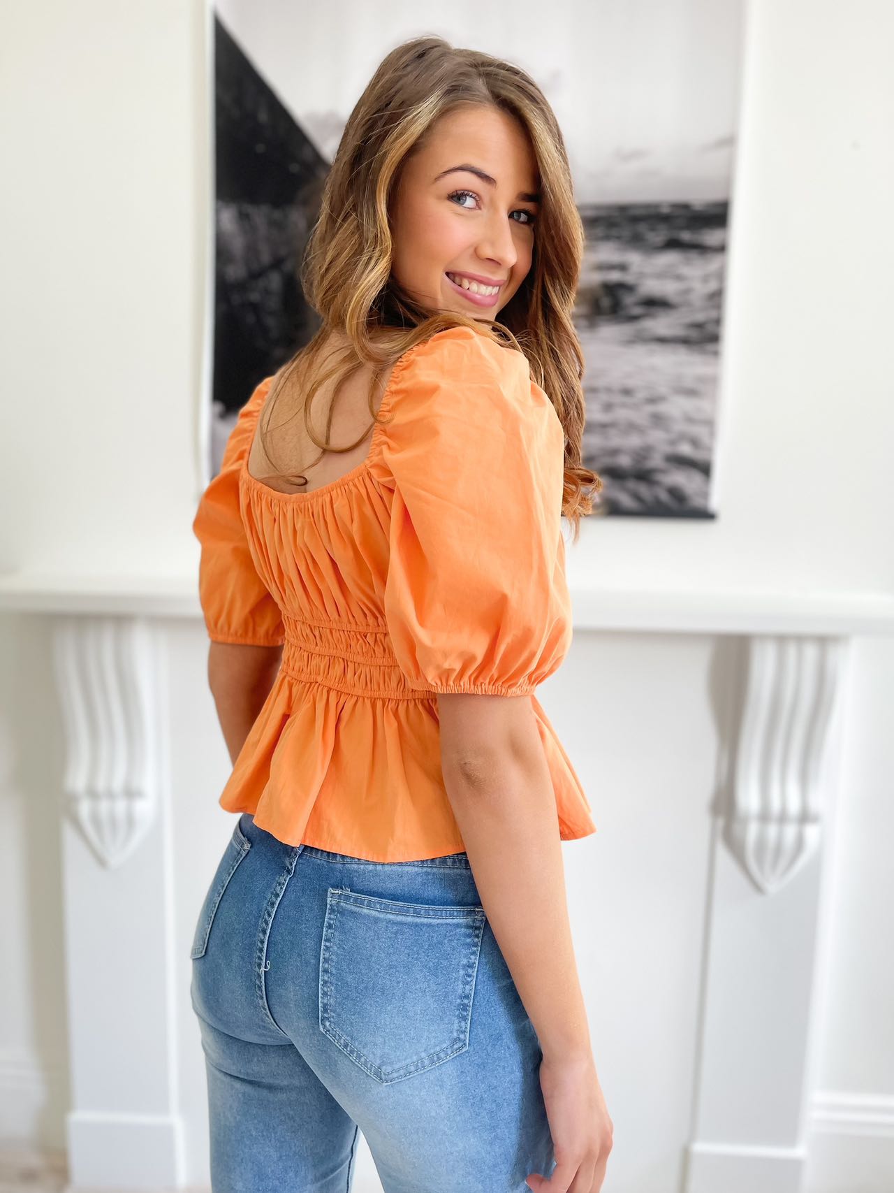 JAZZY PEASANT CROP TOP