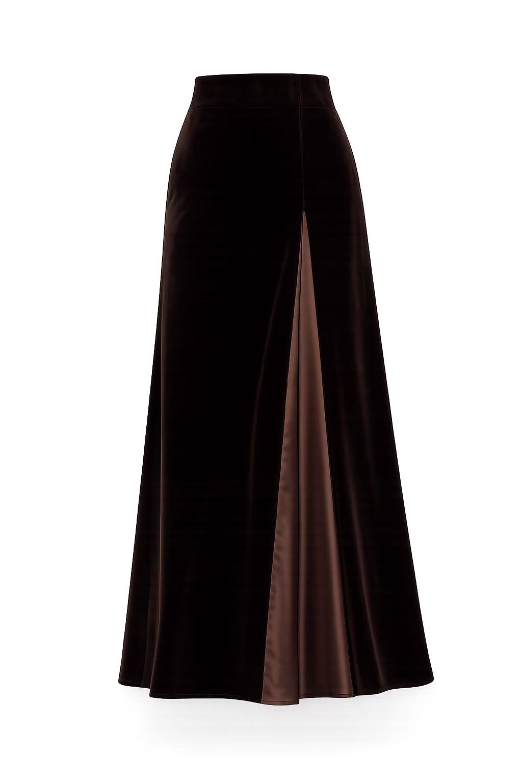 CONTRAST VELVET SKIRT