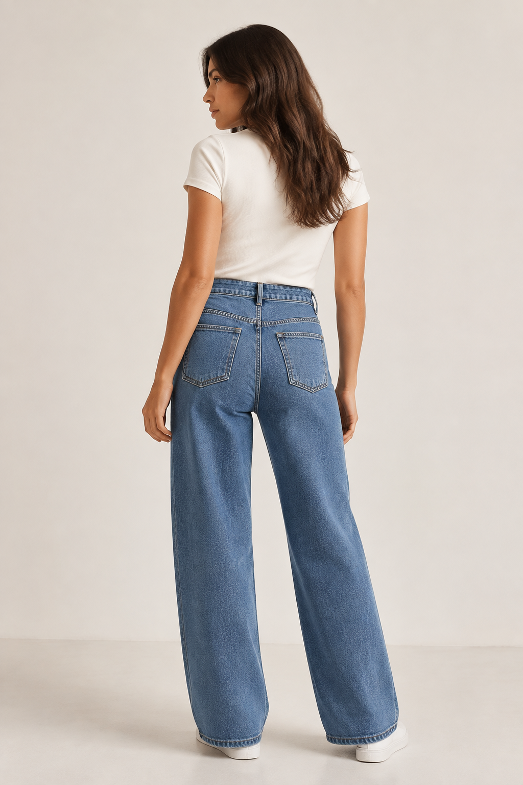 Relaxed Wide-Leg Denim Jeans