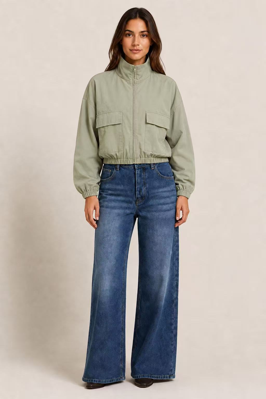 Relaxed Wide-Leg Denim Jeans